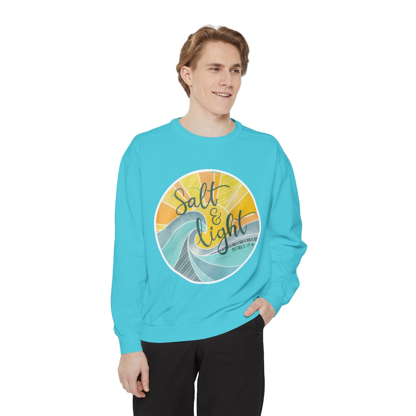 Salt and Life Christian Comfort Color Crewneck Sweatshirt - Inspirational Bible Verse Apparel - Secret Sister Gift - Gift for Her -