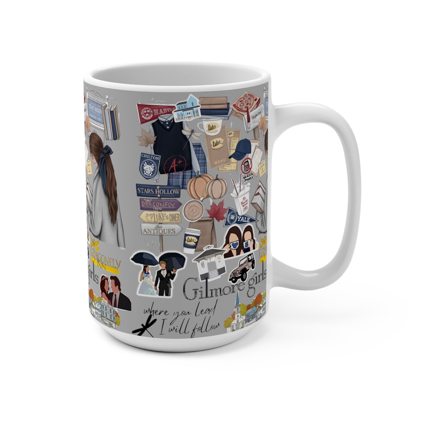 Where You Lead Gilmore Girls Coffee Mug - Gilmore Girls Themed Cup - No Handle Coffee Mug - Fall Theme Coffee Cup
