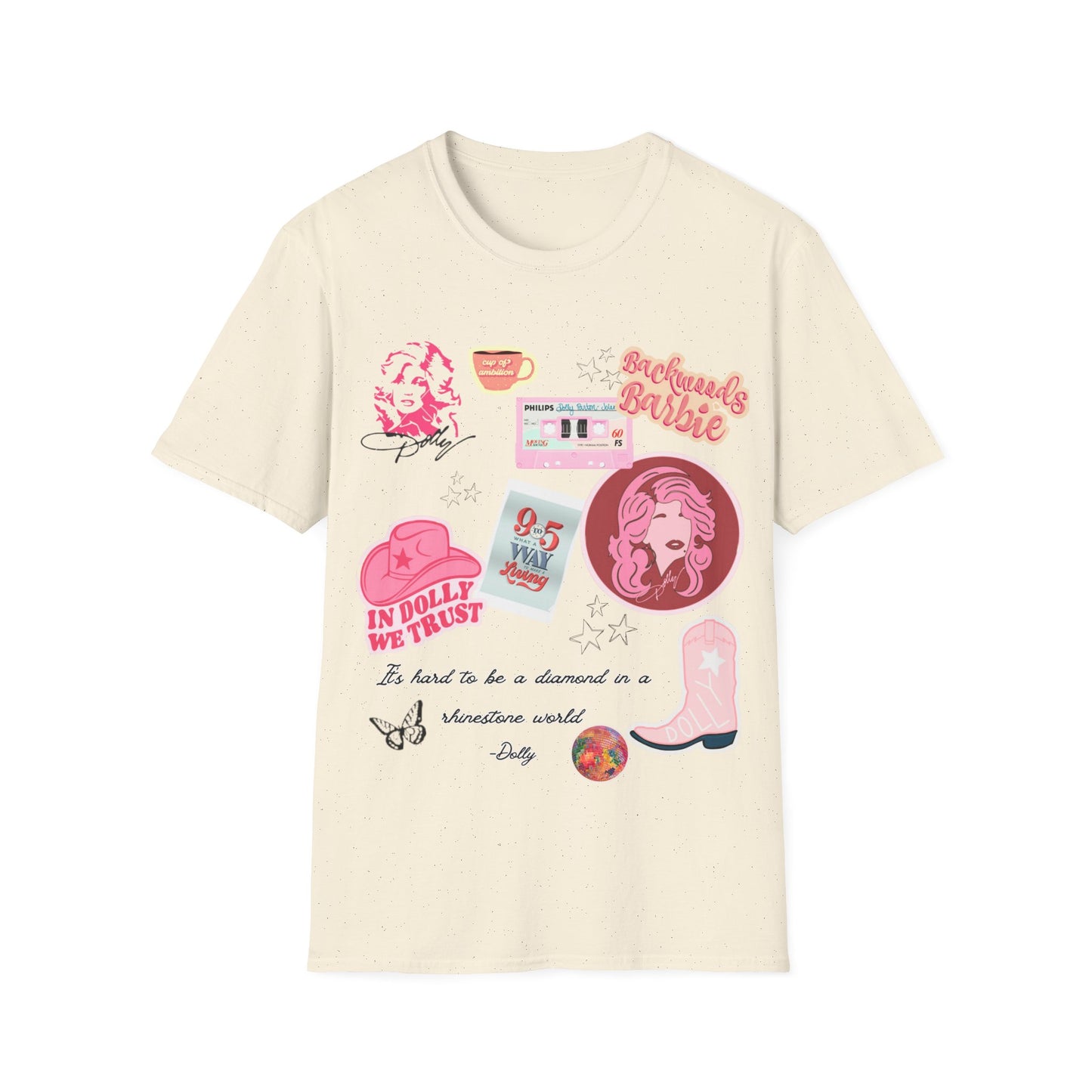 Dolly Parton Inspired tshirt for women or teens; Nine to Five; Cup of Ambition; In Dolly we Trust; Backwoods Barbie; Rhinestone world