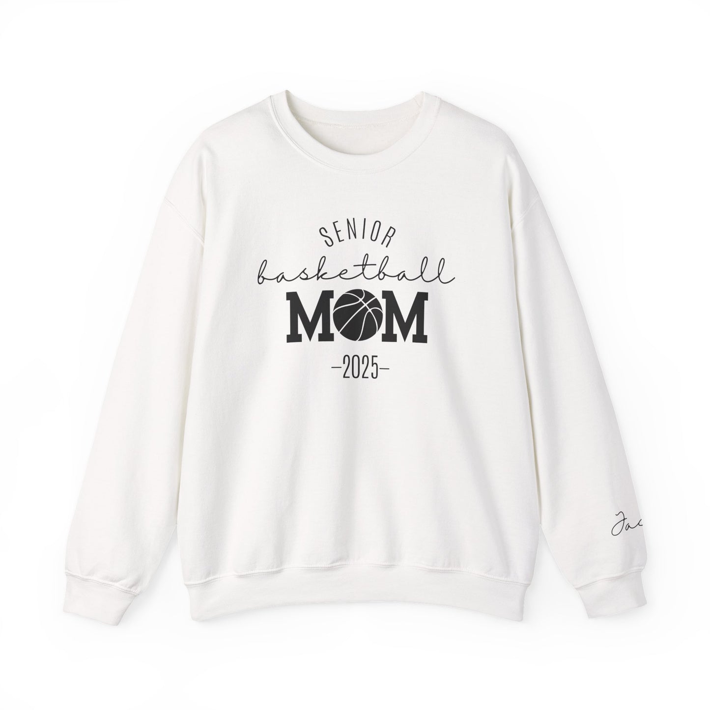 Basketball Mom Personalized Crewneck Sweatshirt for Senior Player, Team Mom Gift, Sports Mom Apparel, Customized Basketball Mom Sweatshirt