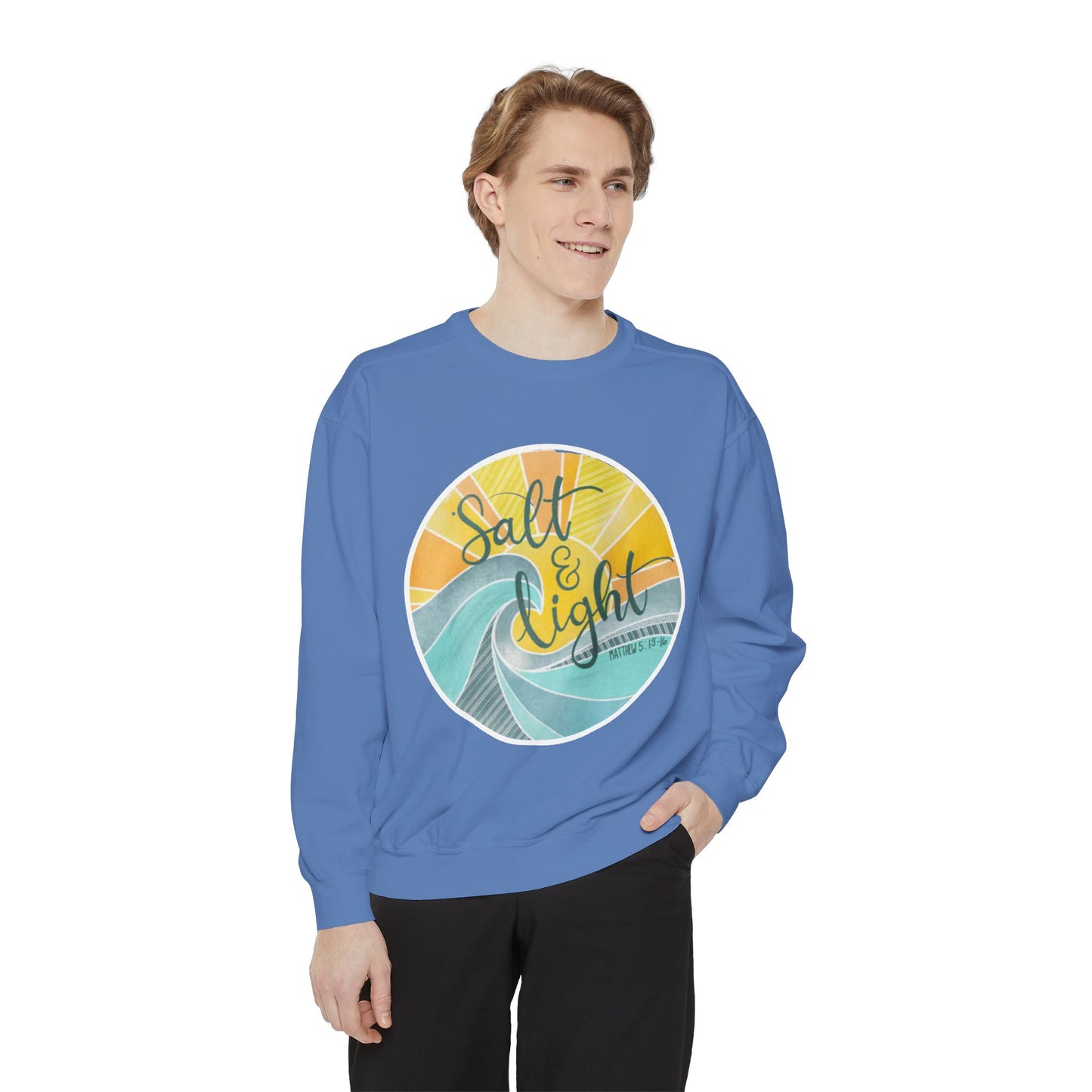 Salt and Life Christian Comfort Color Crewneck Sweatshirt - Inspirational Bible Verse Apparel - Secret Sister Gift - Gift for Her -