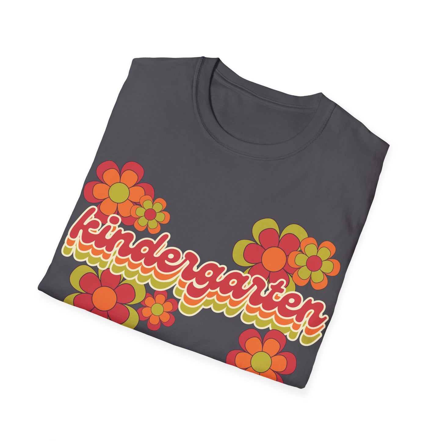 Kindergarten Teacher Tee - Colorful Retro Floral Grade Level T-Shirt - Teacher appreciation - Back to School Shirt