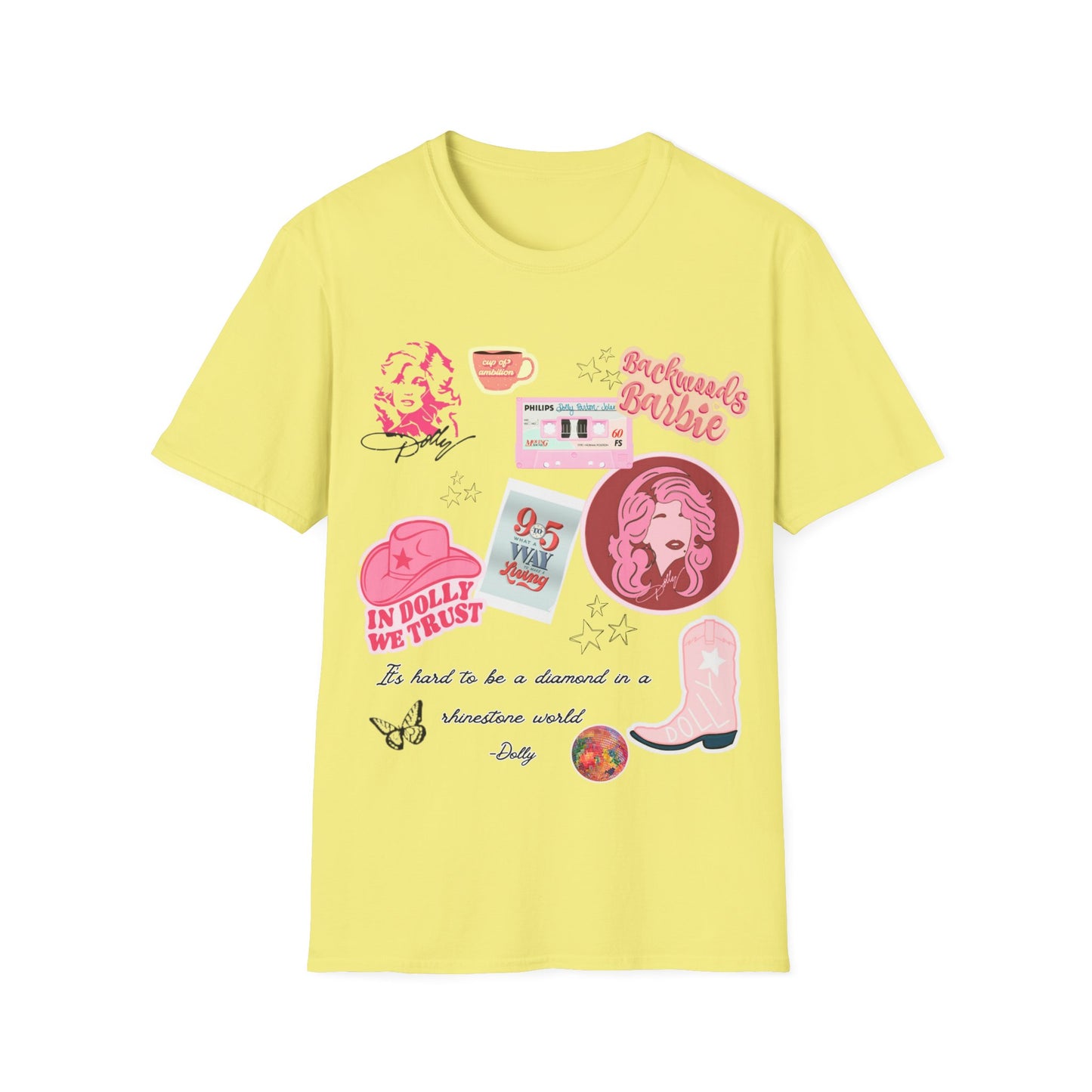 Dolly Parton Inspired tshirt for women or teens; Nine to Five; Cup of Ambition; In Dolly we Trust; Backwoods Barbie; Rhinestone world