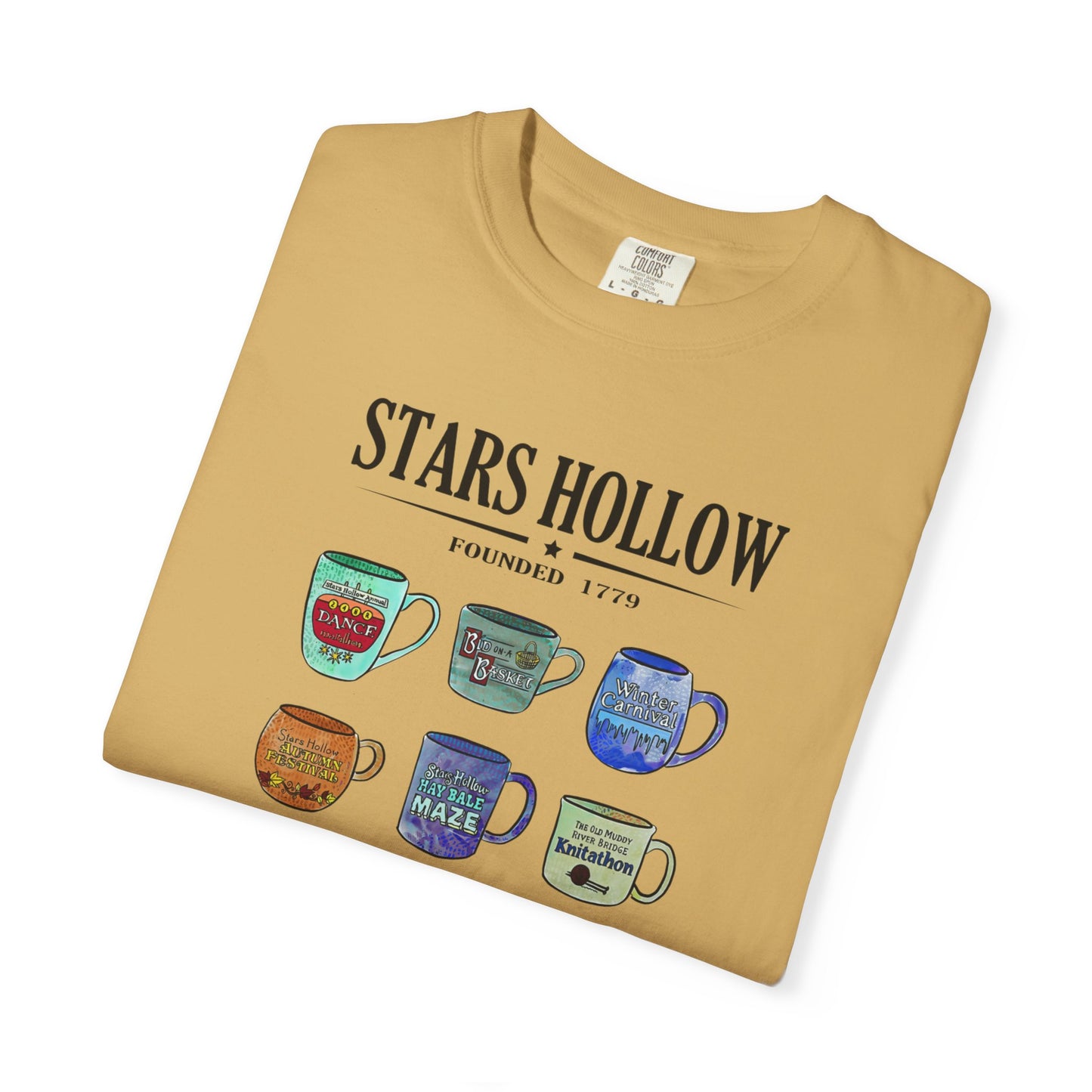 Gilmore Girls Inspired Stars Hollow Coffee Cup T-Shirt - Comfort Colors Tee - Cozy Fan Apparel