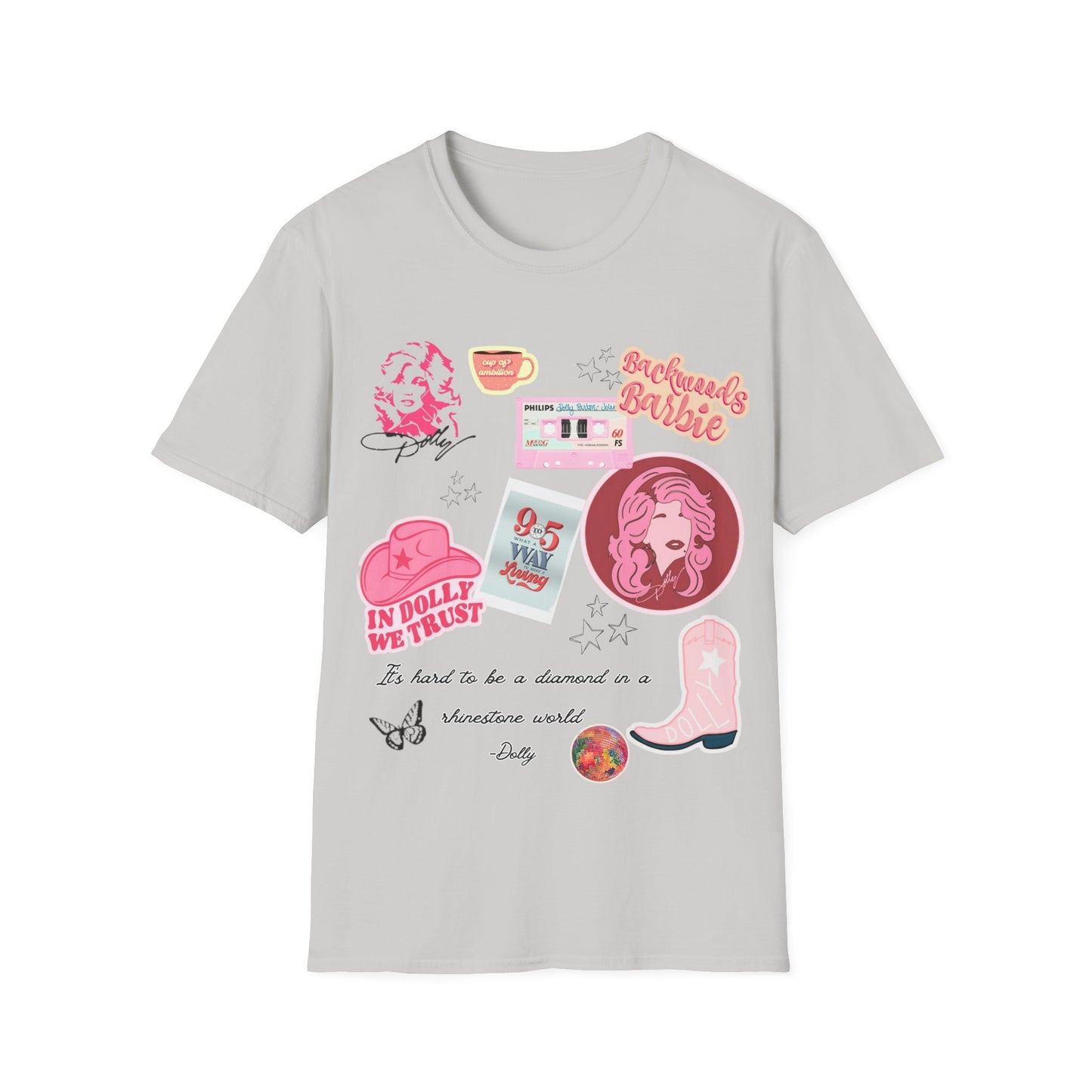 Dolly Parton Inspired tshirt for women or teens; Nine to Five; Cup of Ambition; In Dolly we Trust; Backwoods Barbie; Rhinestone world