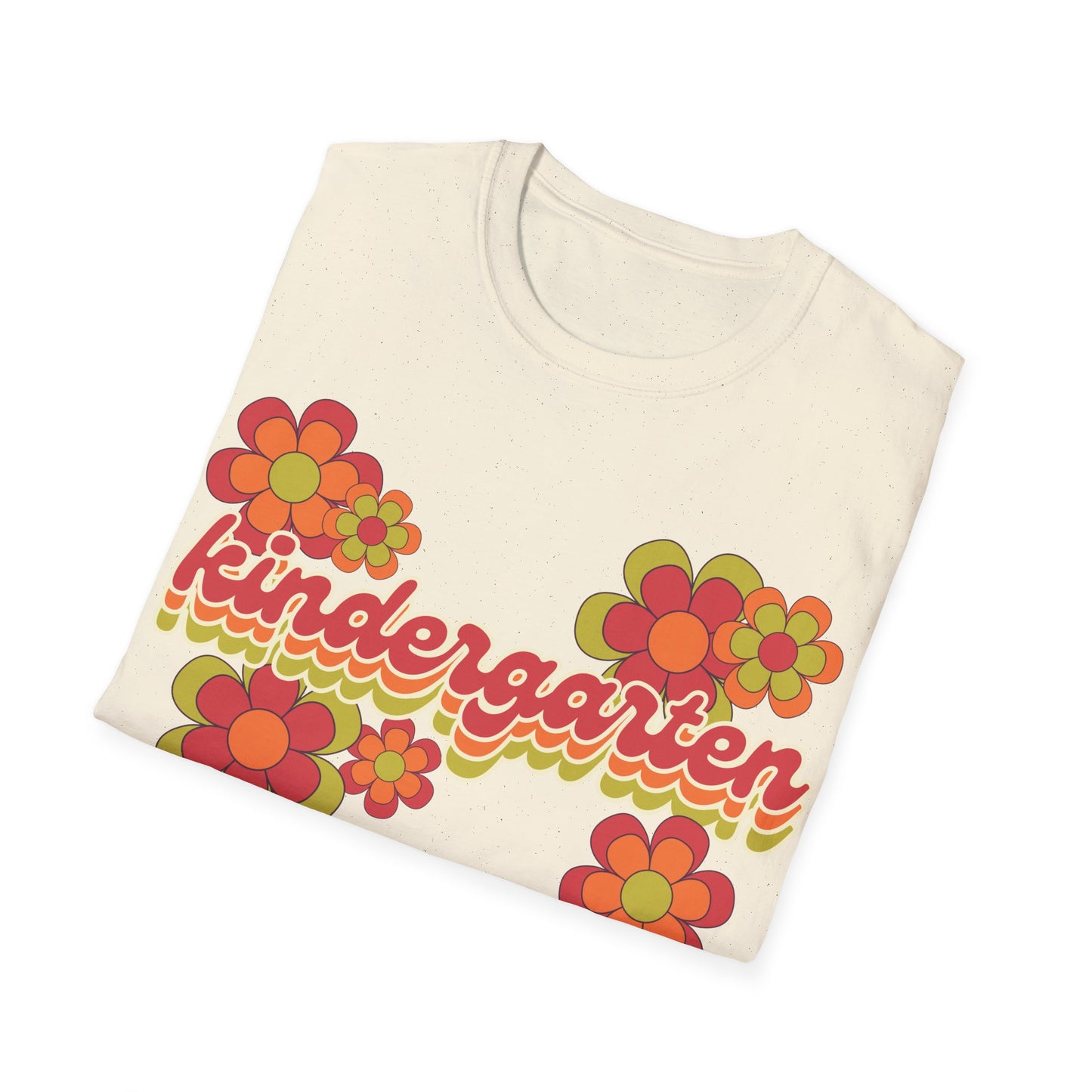 Kindergarten Teacher Tee - Colorful Retro Floral Grade Level T-Shirt - Teacher appreciation - Back to School Shirt