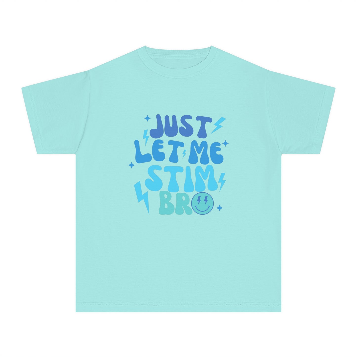 Just Let Me Stim - Autism Acceptance T-shirt - Smiley Face Shirt for Boys or Girls