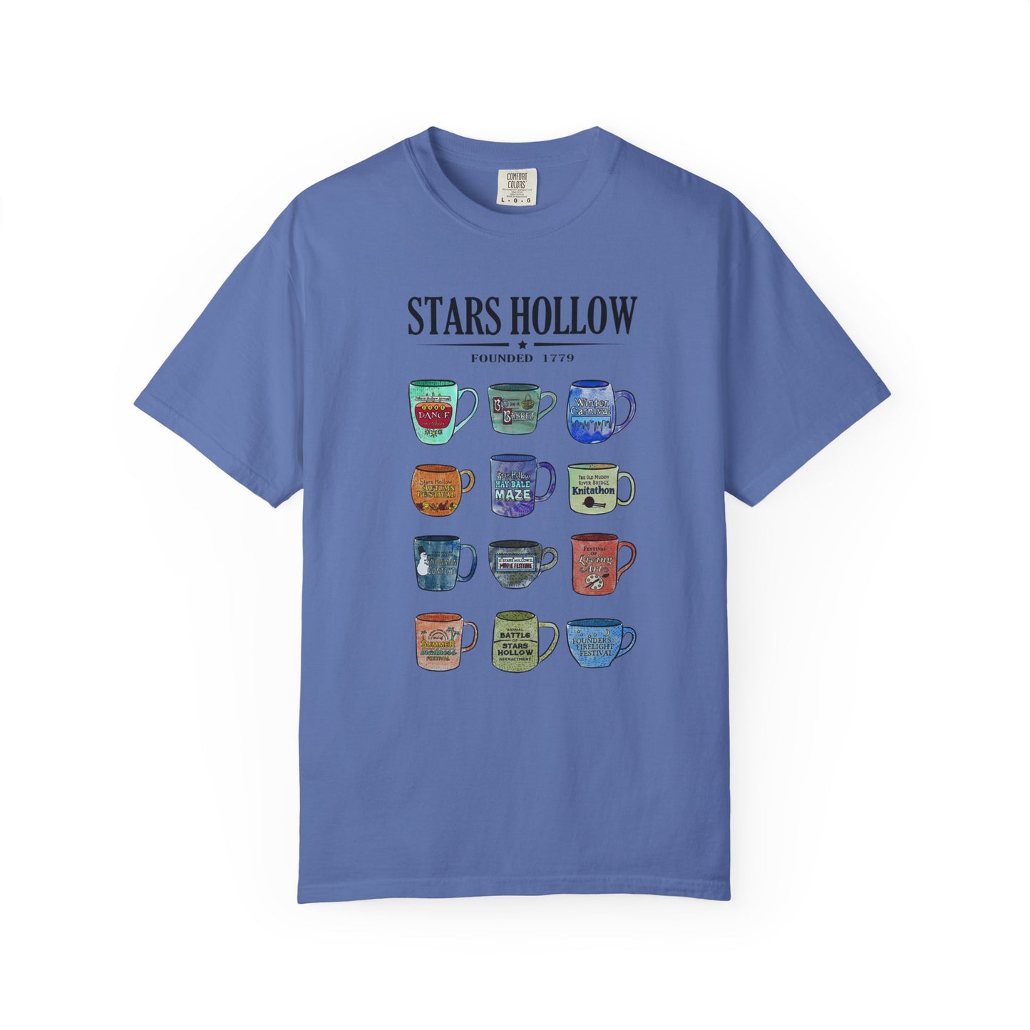 Gilmore Girls Inspired Stars Hollow Coffee Cup T-Shirt - Comfort Colors Tee - Cozy Fan Apparel
