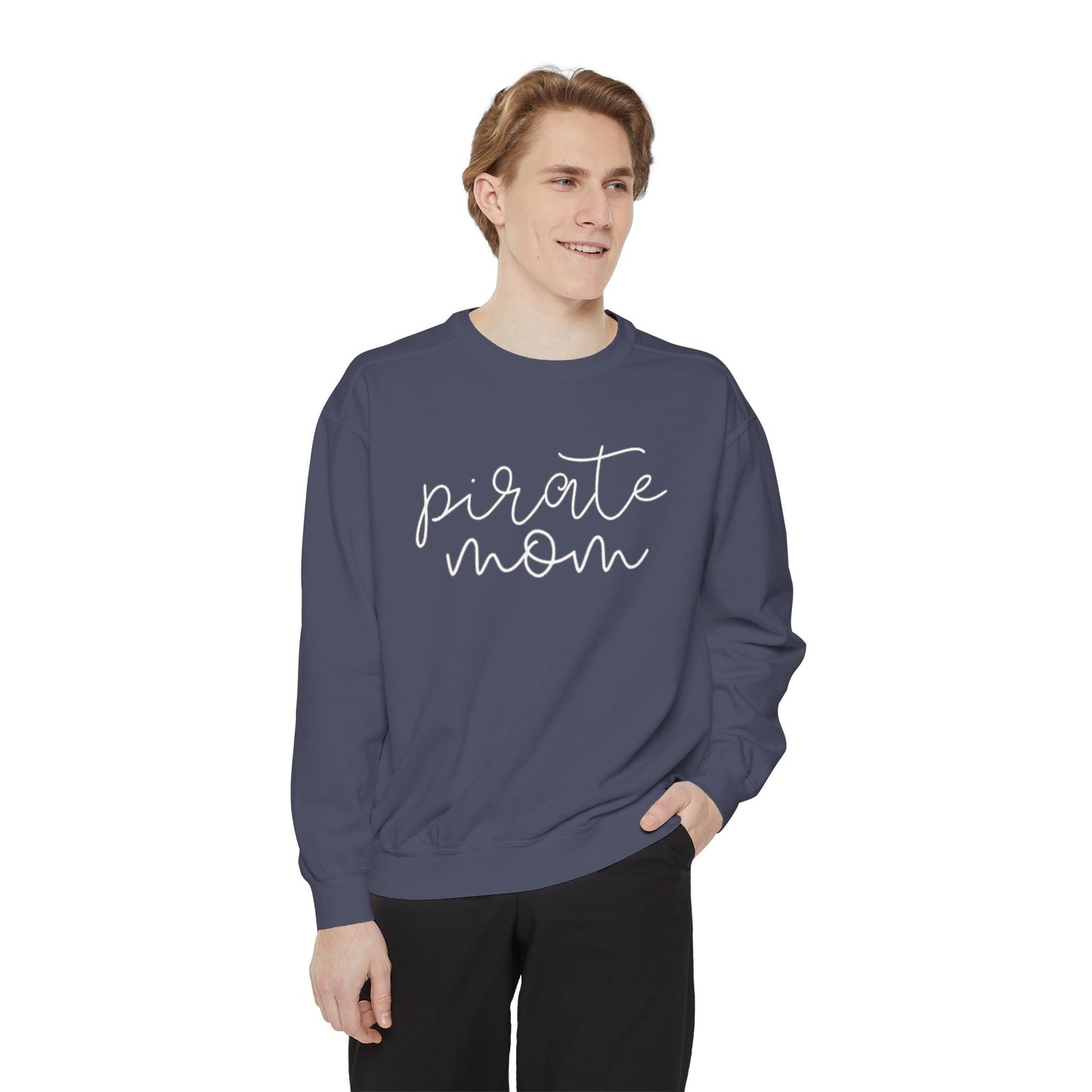 Pirate Mom Comfort Color Sweatshirt - Pirate Theme Shirt - Mom Shirt - Women's Mascot Crewneck