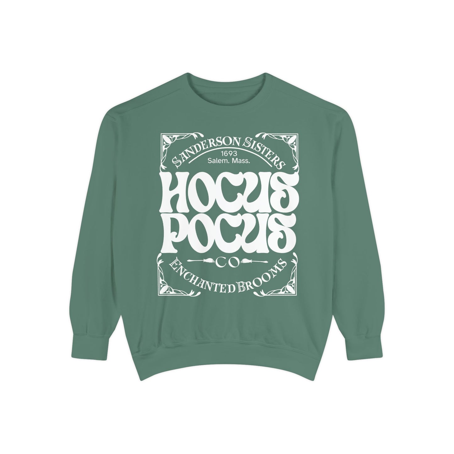 Hocus Pocus Theme Comfort Color Crewneck Sweatshirt - Halloween Sweatshirt - Enchanted Brooms Co - Sanderson Sisters Sweatshirt