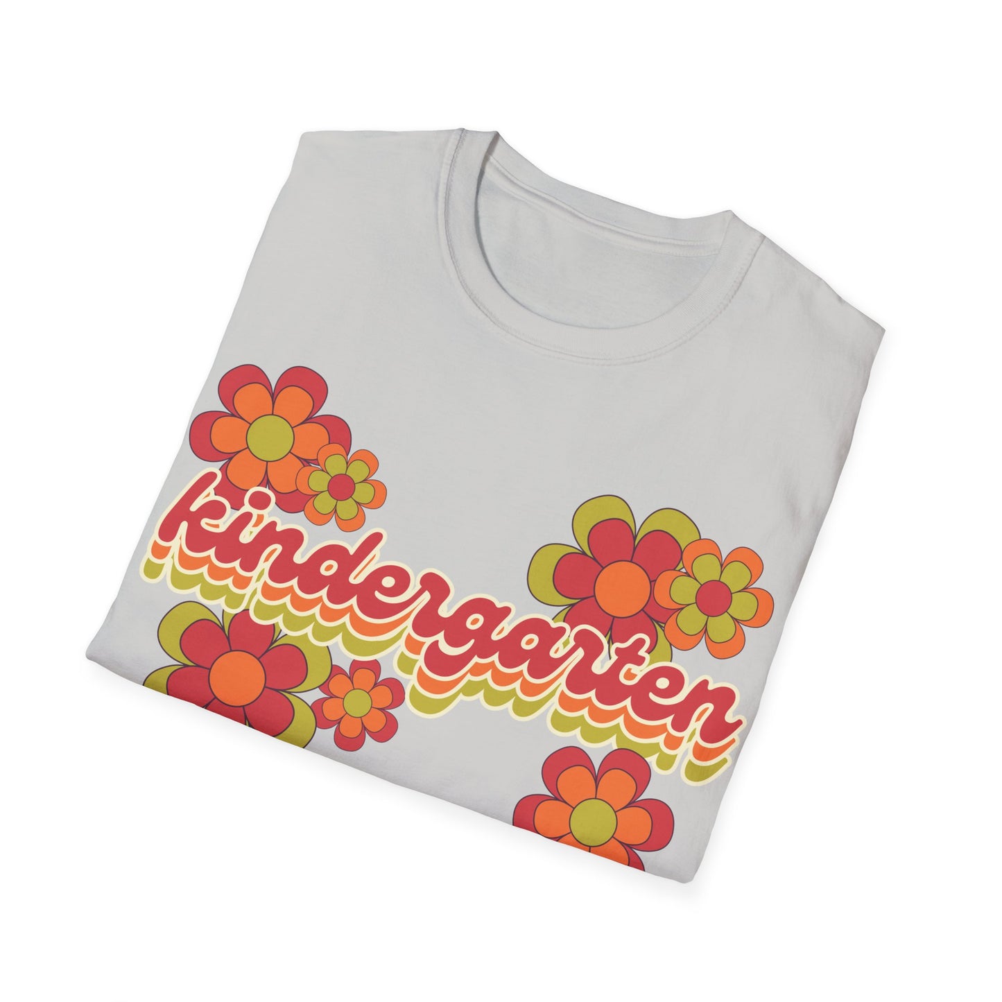 Kindergarten Teacher Tee - Colorful Retro Floral Grade Level T-Shirt - Teacher appreciation - Back to School Shirt