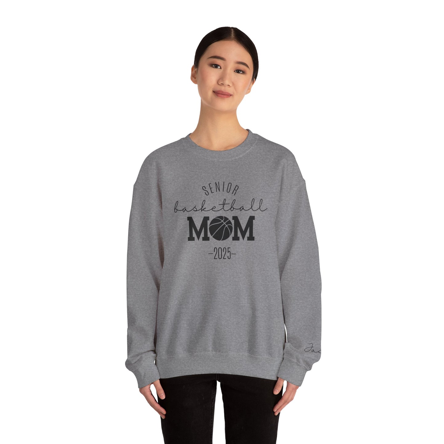 Basketball Mom Personalized Crewneck Sweatshirt for Senior Player, Team Mom Gift, Sports Mom Apparel, Customized Basketball Mom Sweatshirt