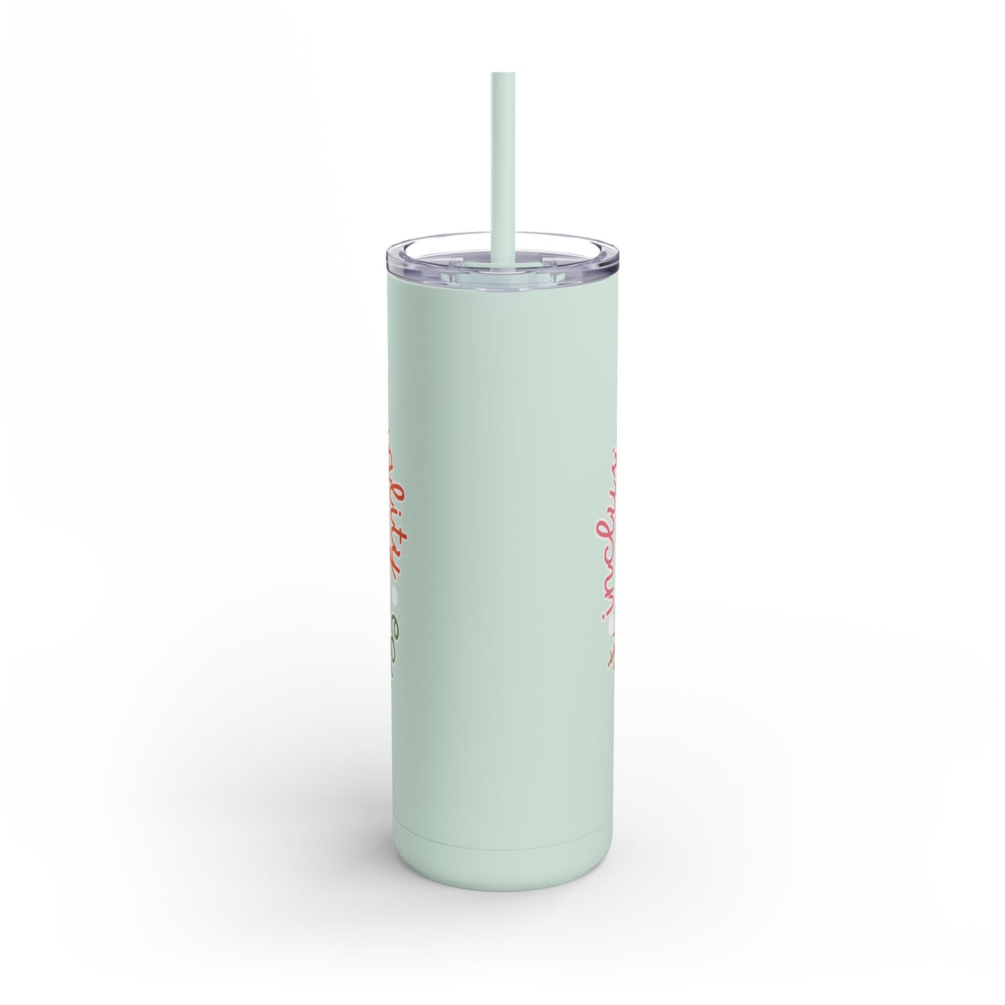 Autism Acceptance Advocate Skinny Matte Tumbler, 20oz- Special Education Teacher Tumbler with Straw