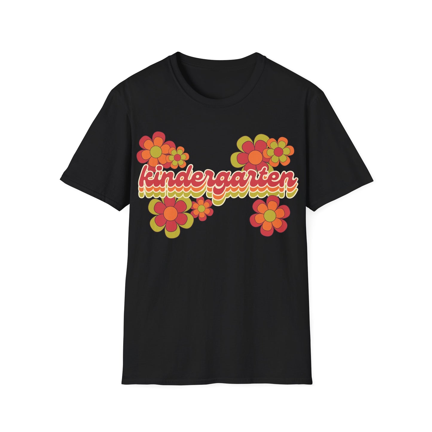 Kindergarten Teacher Tee - Colorful Retro Floral Grade Level T-Shirt - Teacher appreciation - Back to School Shirt
