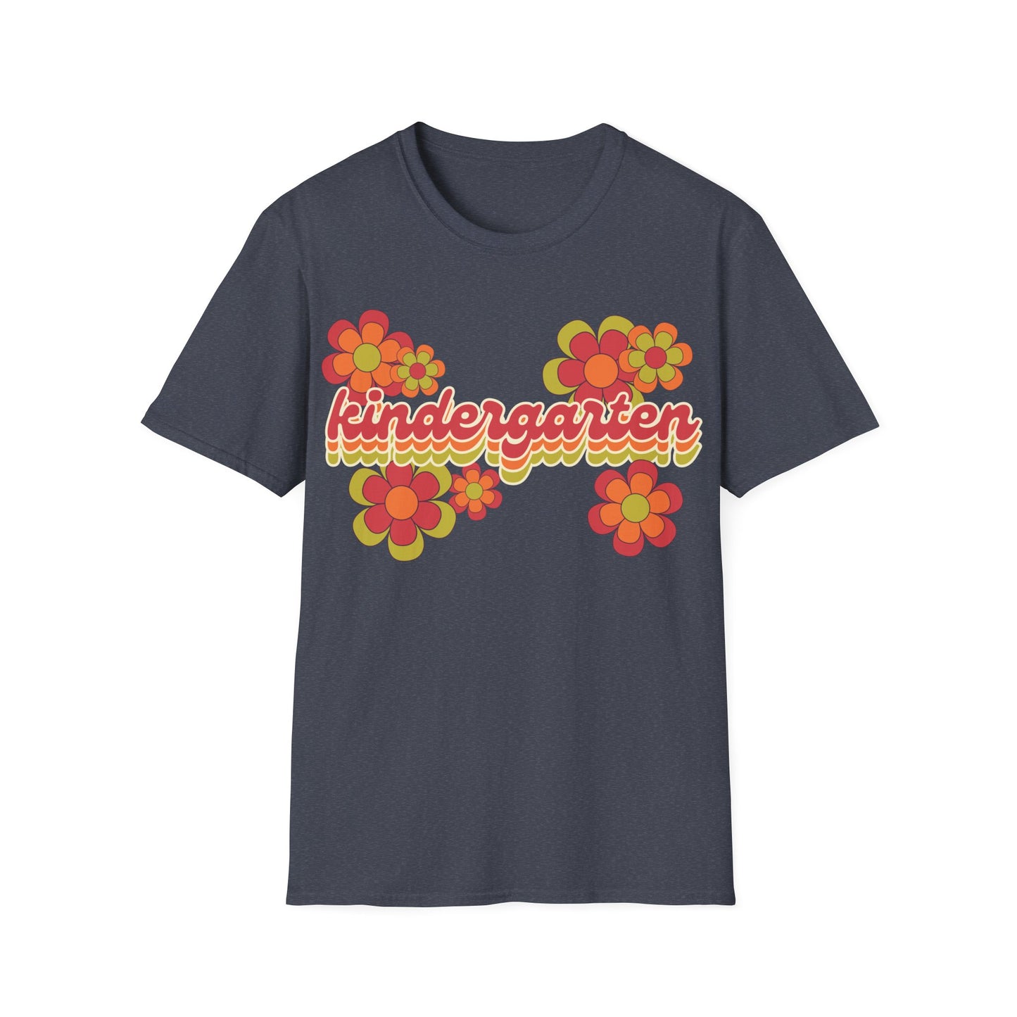 Kindergarten Teacher Tee - Colorful Retro Floral Grade Level T-Shirt - Teacher appreciation - Back to School Shirt