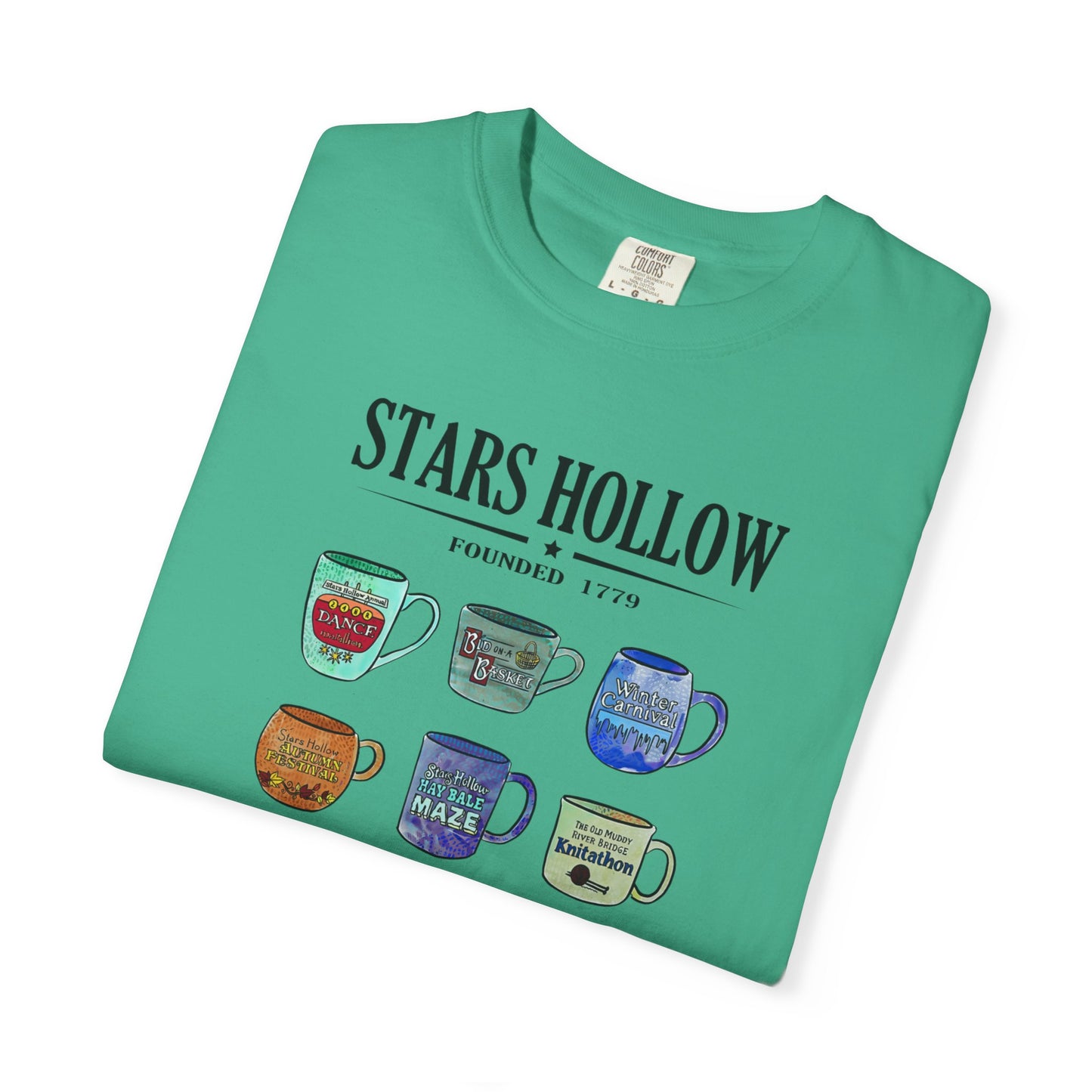 Gilmore Girls Inspired Stars Hollow Coffee Cup T-Shirt - Comfort Colors Tee - Cozy Fan Apparel