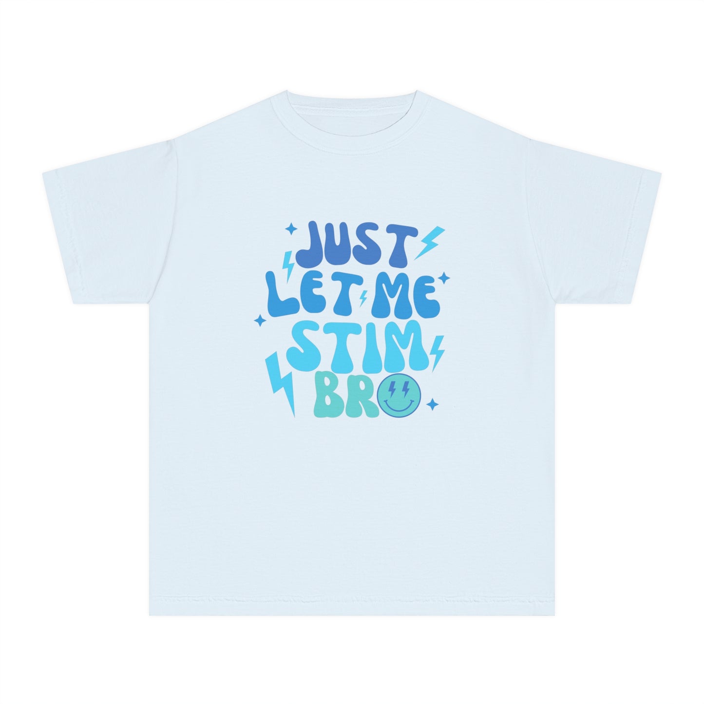 Just Let Me Stim - Autism Acceptance T-shirt - Smiley Face Shirt for Boys or Girls