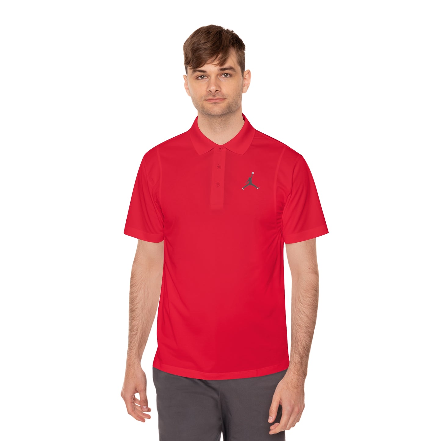 Men's Sport Polo Shirt; Golf Sports Men's Polo Shirt with Jordan Sign and Golf Ball Motif- Jordan Inspired Golf Apparel