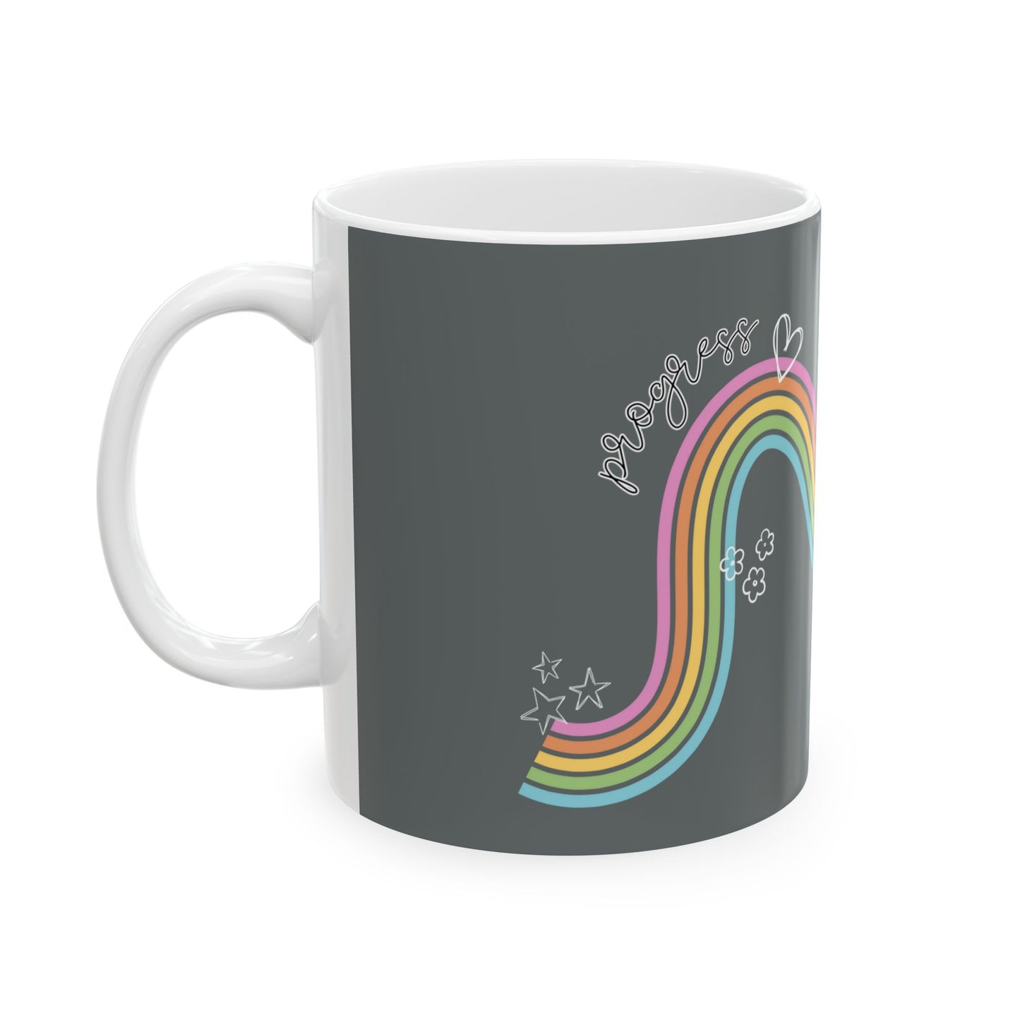 Progress is Not Linear Coffee Cup - Rainbow Coffee Cup - Special Education Teacher Cup - Teacher Appreciation Gift - Autism Acceptance
