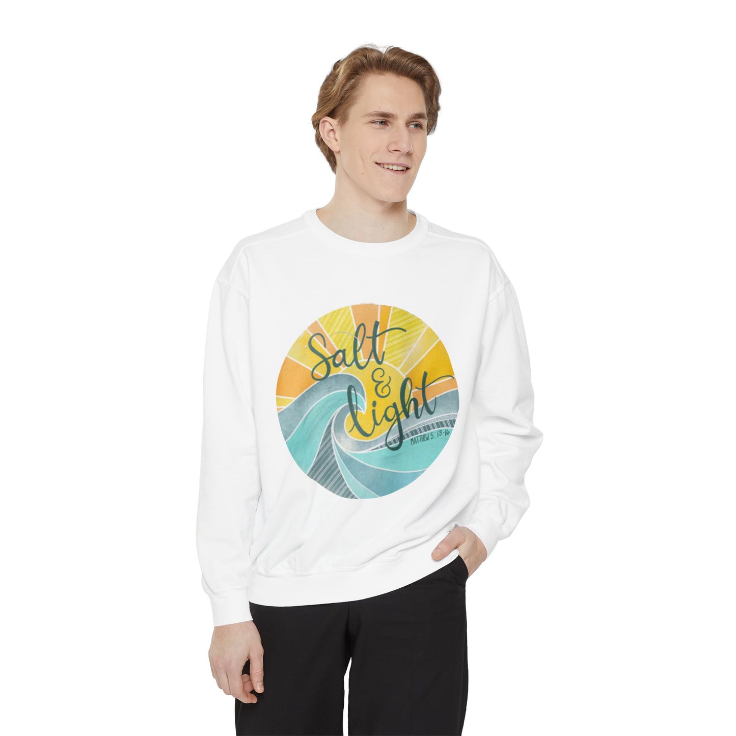 Salt and Life Christian Comfort Color Crewneck Sweatshirt - Inspirational Bible Verse Apparel - Secret Sister Gift - Gift for Her -