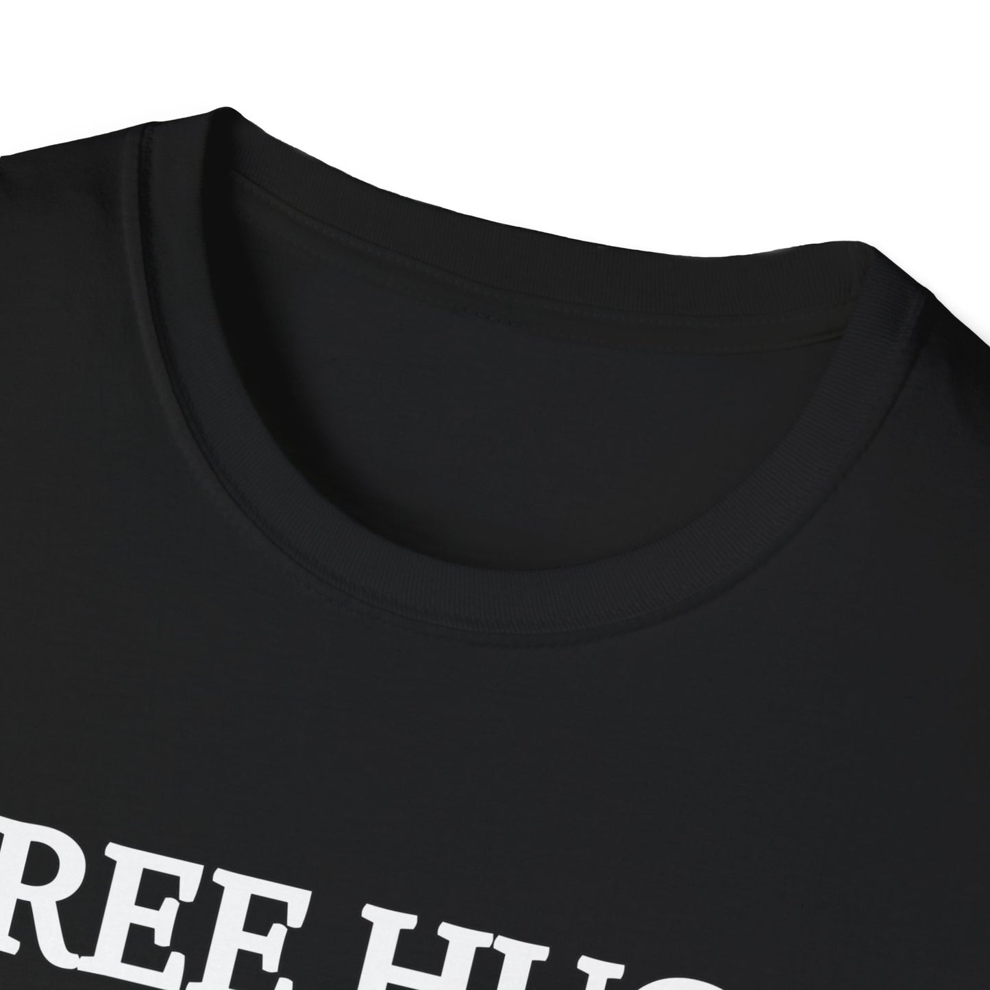 Expressions Tee - Playful Smile & Witty Message T-shirt - Funny T-shirt - Free Hugs - Just Kidding