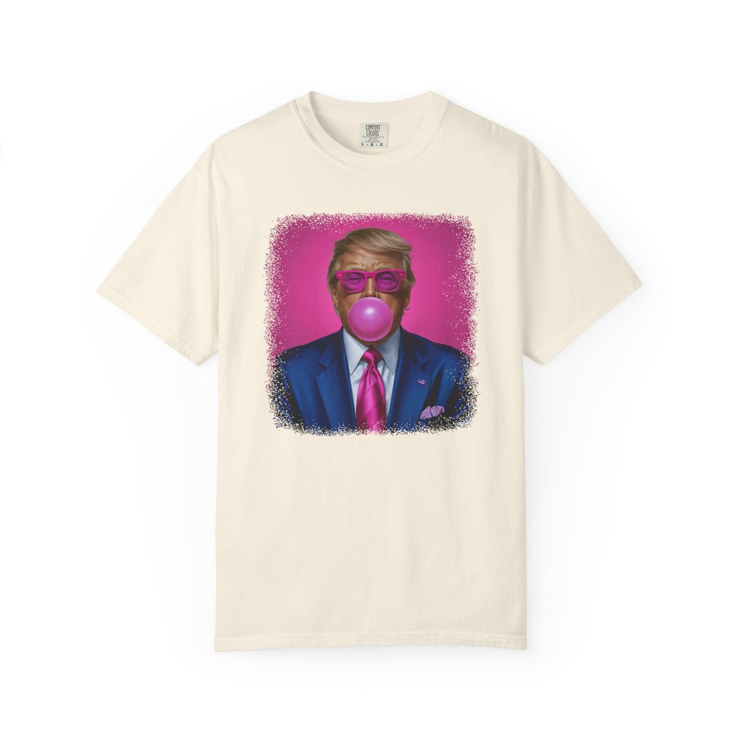 Bubblegum Bliss Comfort Tee - Cute Donald Trump Graphic - Womens Soft Comfort Color T-Shirt - MAGA