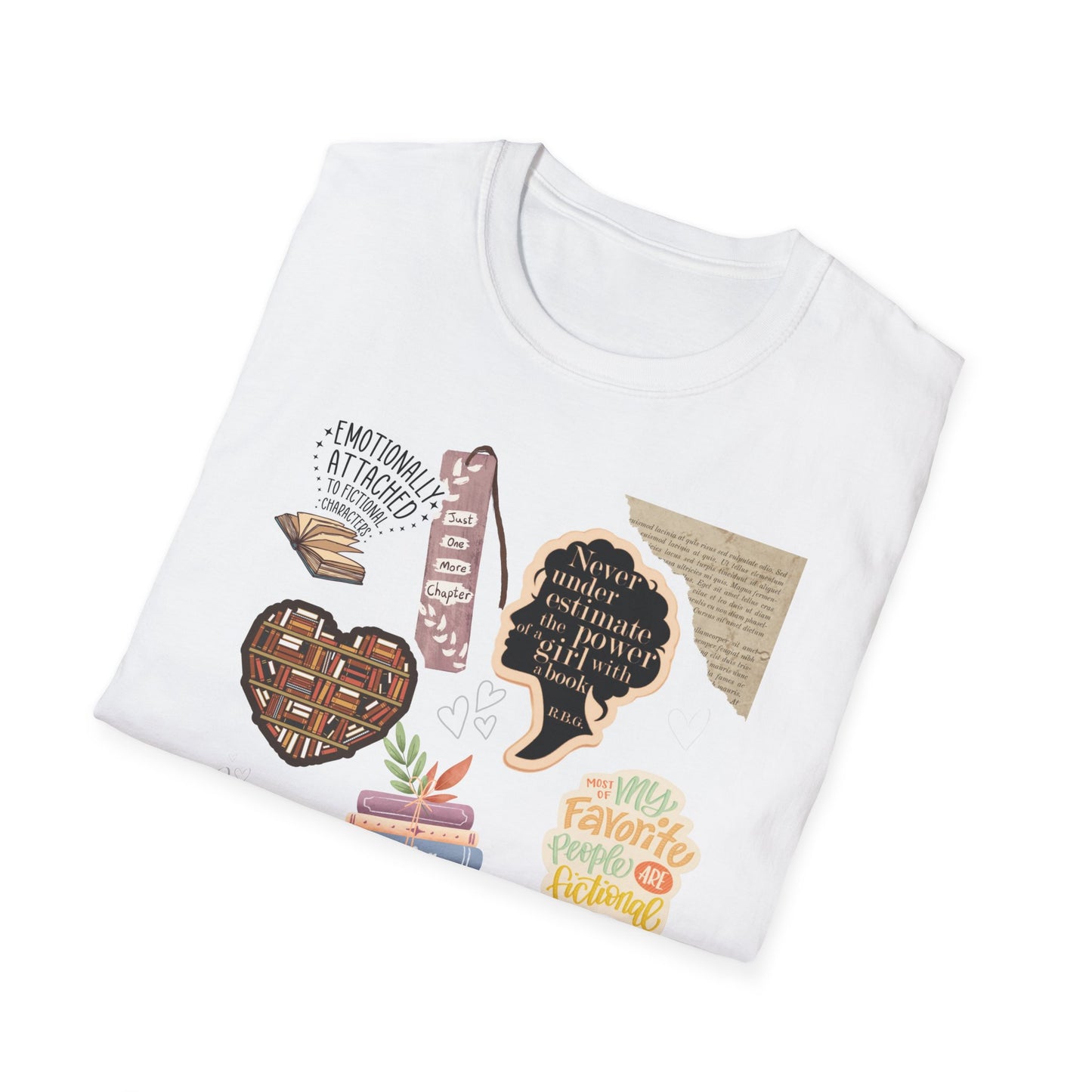 Book Lovers TShirt for Women; Smart Women Read; Readaholic; Fictional Novels; Characters; Floral