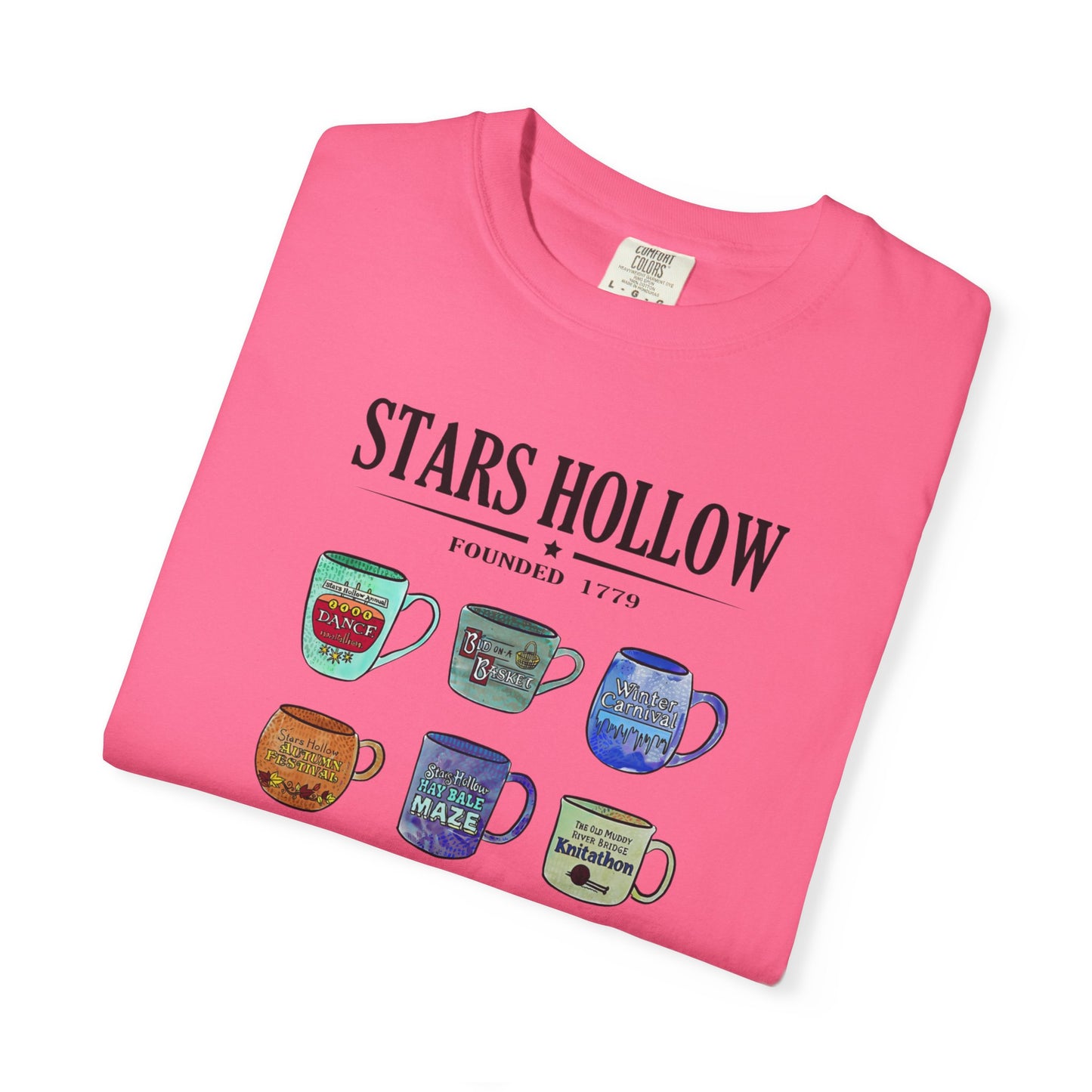 Gilmore Girls Inspired Stars Hollow Coffee Cup T-Shirt - Comfort Colors Tee - Cozy Fan Apparel