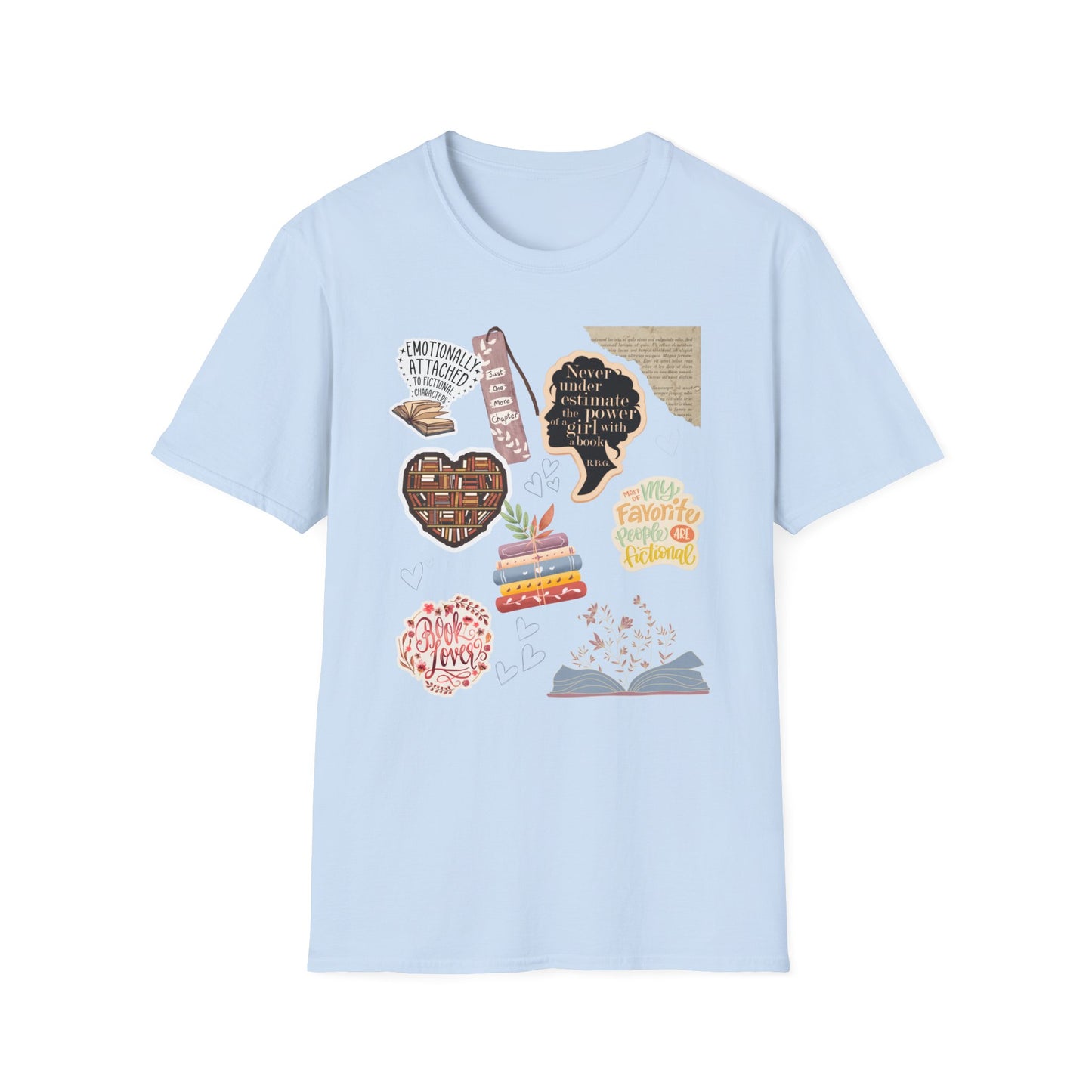 Book Lovers TShirt for Women; Smart Women Read; Readaholic; Fictional Novels; Characters; Floral