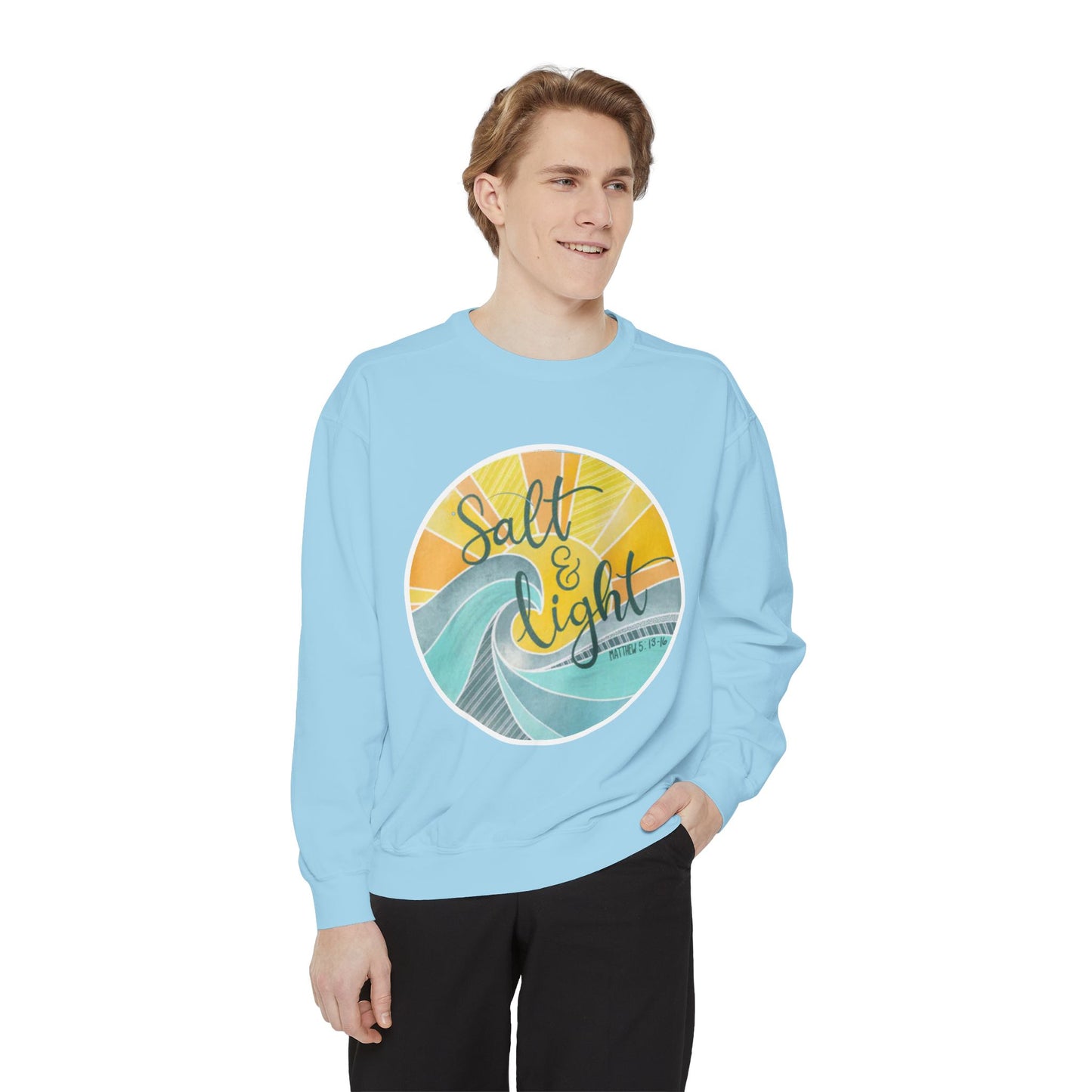 Salt and Life Christian Comfort Color Crewneck Sweatshirt - Inspirational Bible Verse Apparel - Secret Sister Gift - Gift for Her -