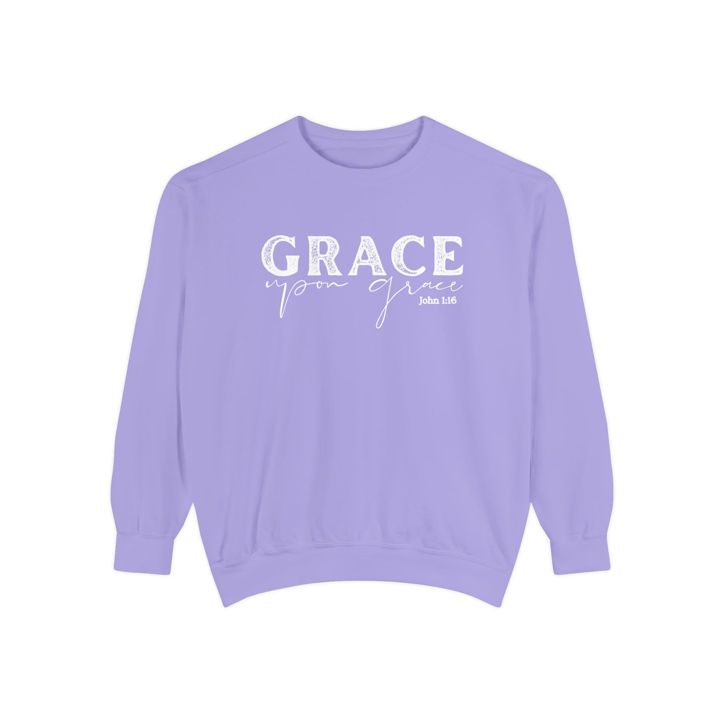 Grace Upon Grace Crewneck Sweatshirt - Crewneck Comfort Color Shirt - Bible Verse Shirt - Christian Women's Apparel