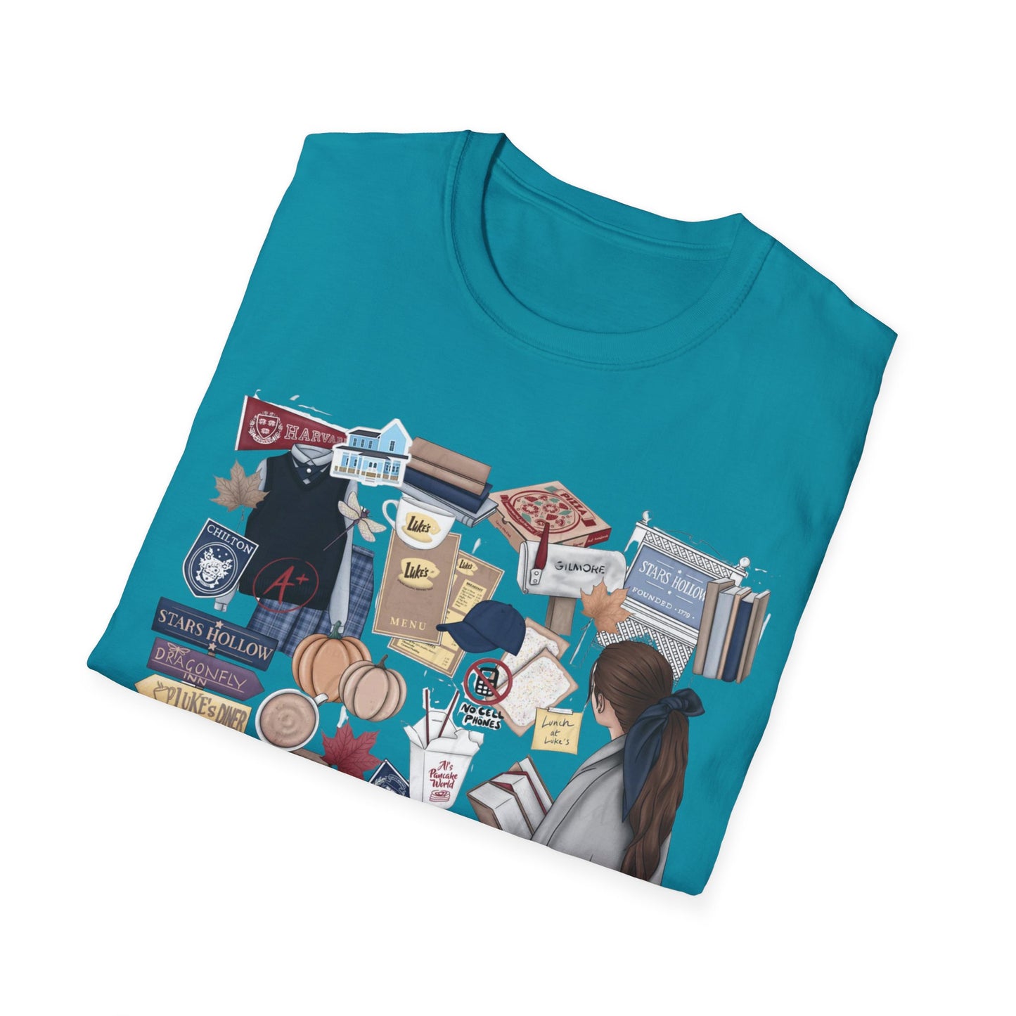 Gilmore Girls themed tshirt for women; Mother Daughter shirt; TV apparel; Fan club apparel; Dragonfly inn; Lukes Diner; Chilton; Yale
