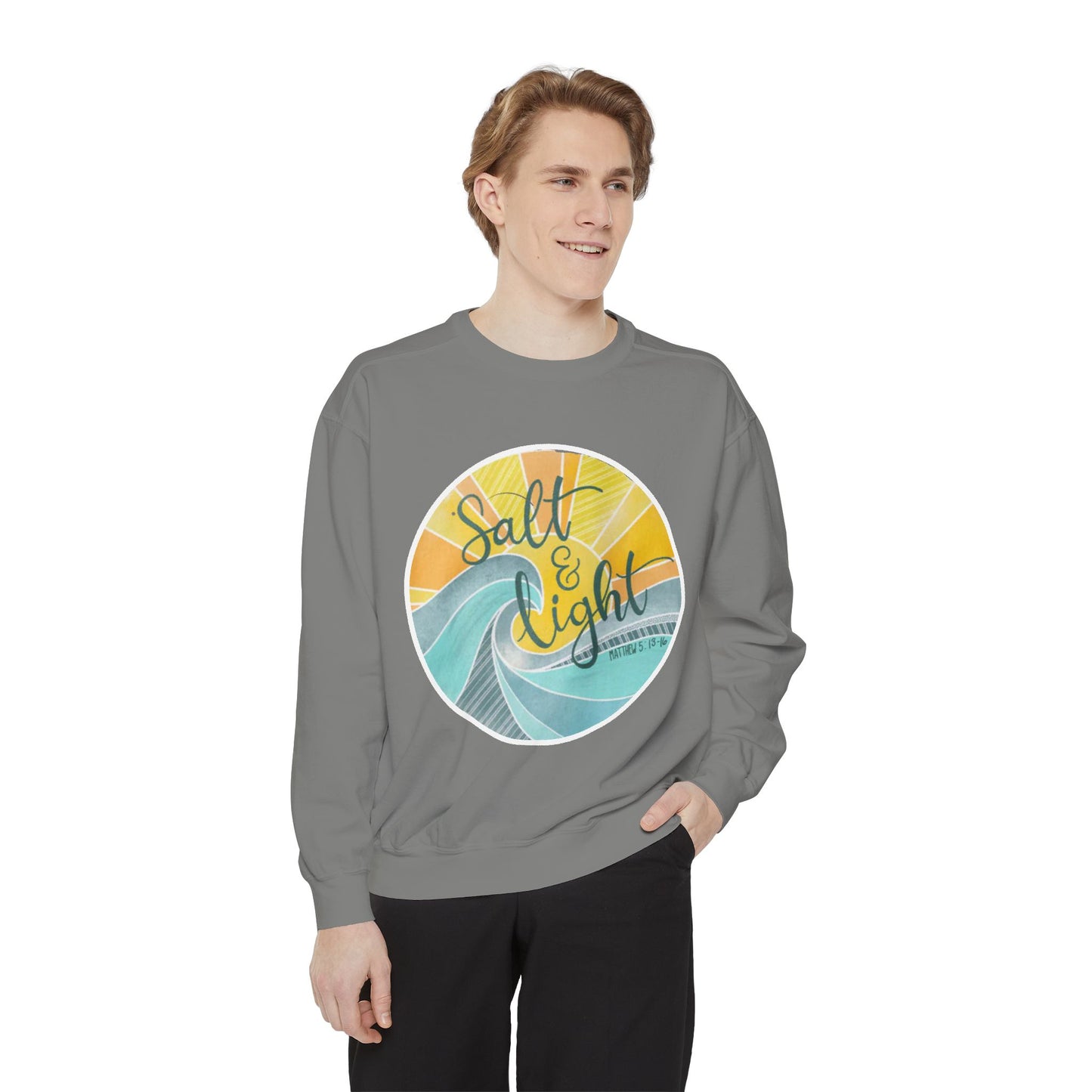 Salt and Life Christian Comfort Color Crewneck Sweatshirt - Inspirational Bible Verse Apparel - Secret Sister Gift - Gift for Her -