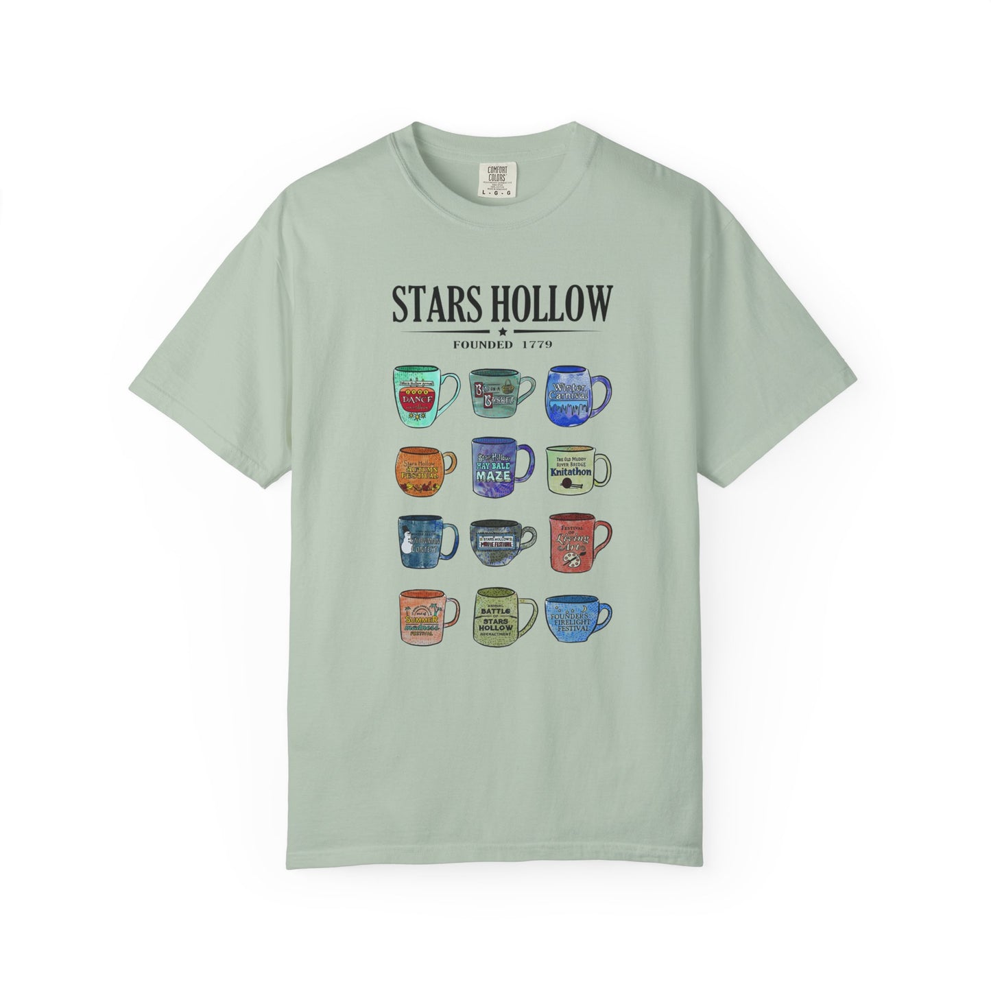 Gilmore Girls Inspired Stars Hollow Coffee Cup T-Shirt - Comfort Colors Tee - Cozy Fan Apparel