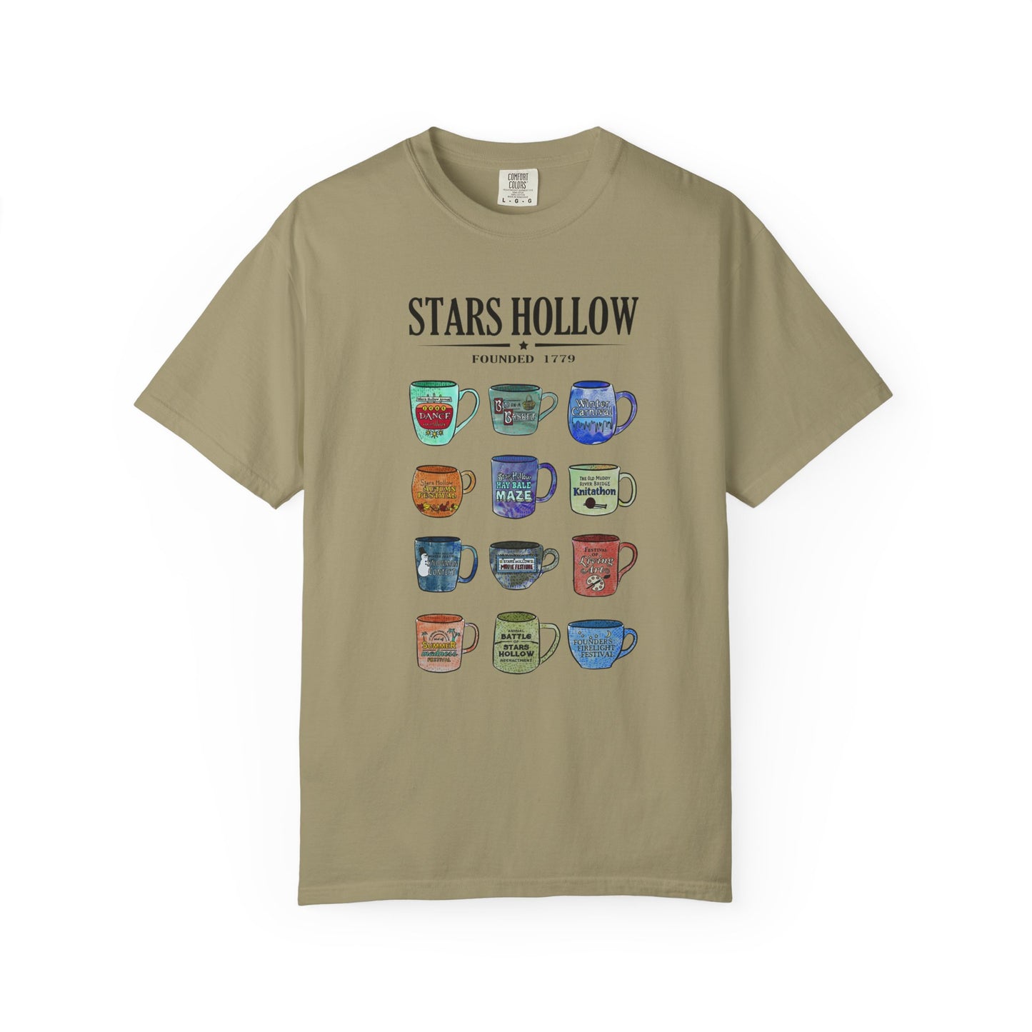Gilmore Girls Inspired Stars Hollow Coffee Cup T-Shirt - Comfort Colors Tee - Cozy Fan Apparel