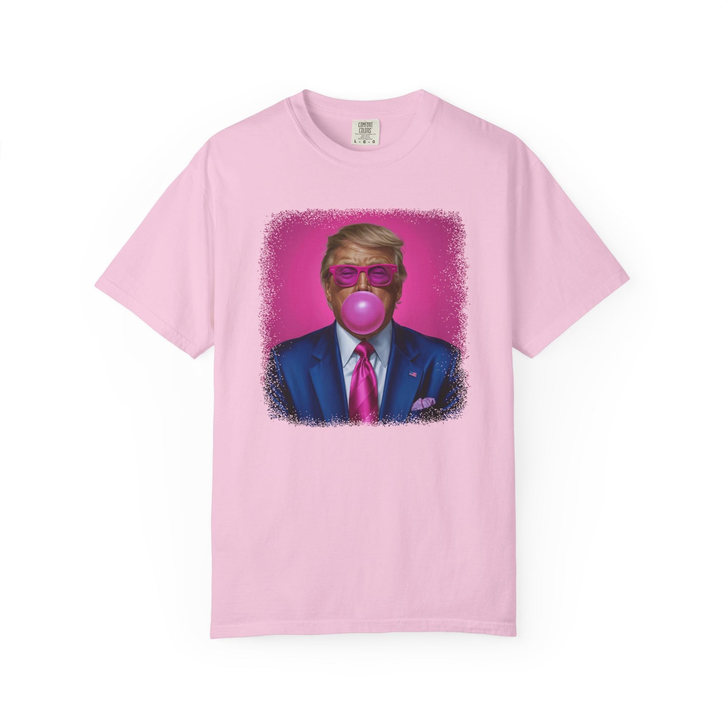 Bubblegum Bliss Comfort Tee - Cute Donald Trump Graphic - Womens Soft Comfort Color T-Shirt - MAGA