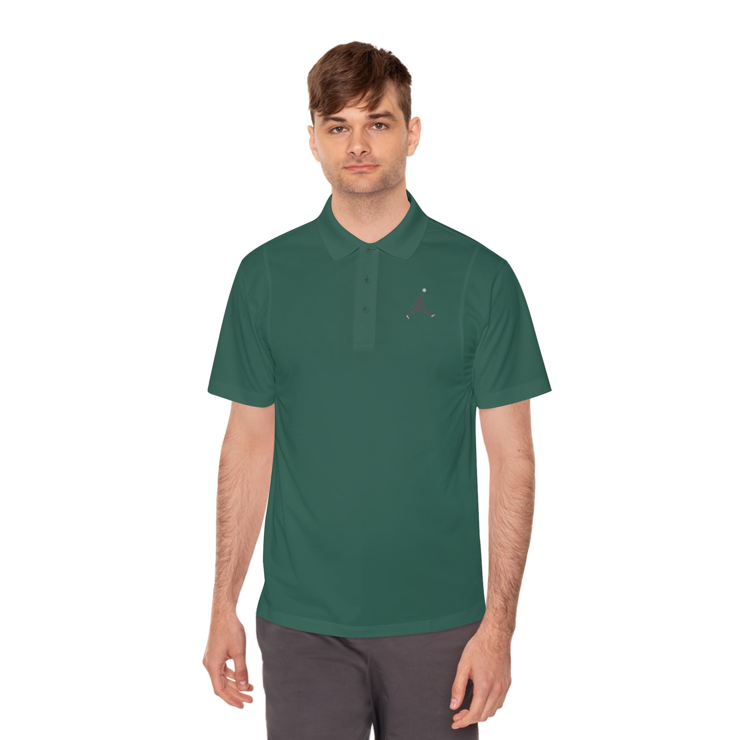 Men's Sport Polo Shirt; Golf Sports Men's Polo Shirt with Jordan Sign and Golf Ball Motif- Jordan Inspired Golf Apparel