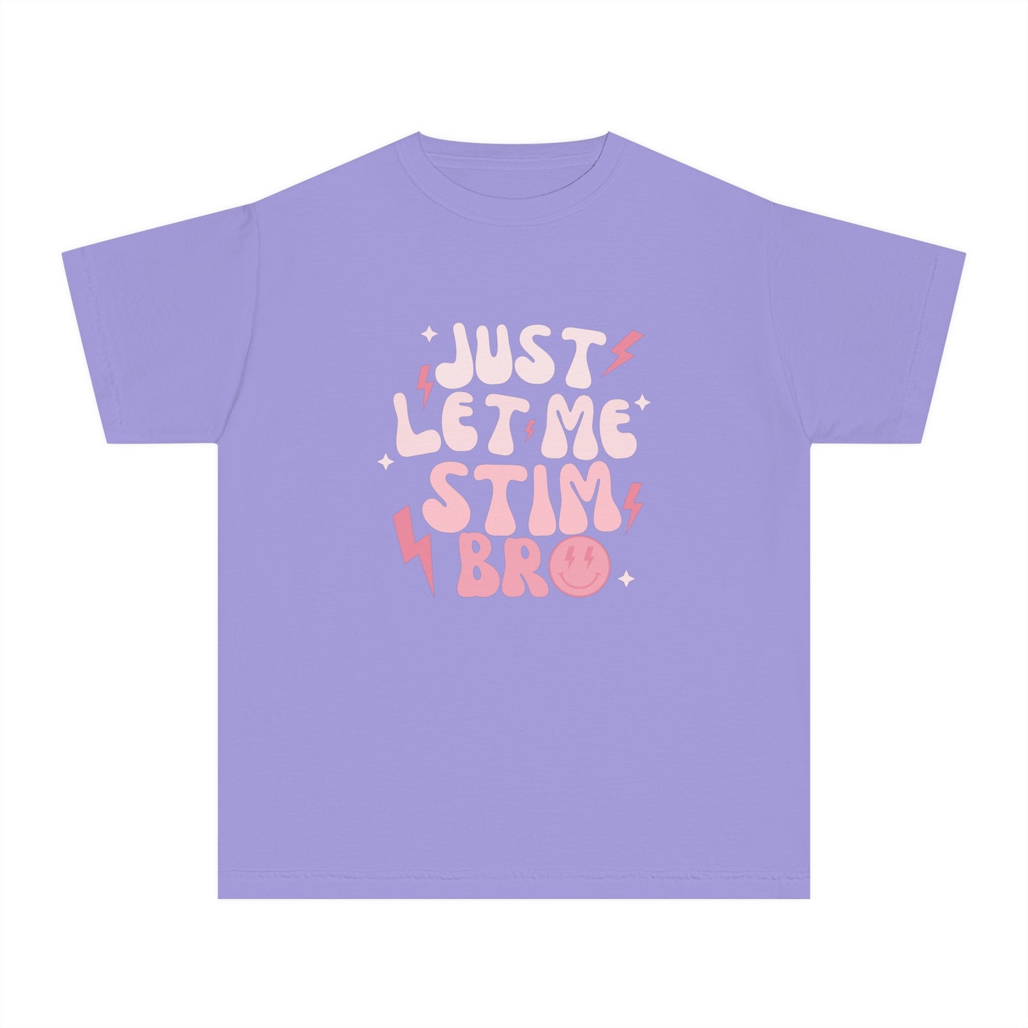 Just Let Me Stim - Autism Acceptance T-shirt - Smiley Face Shirt for Boys or Girls