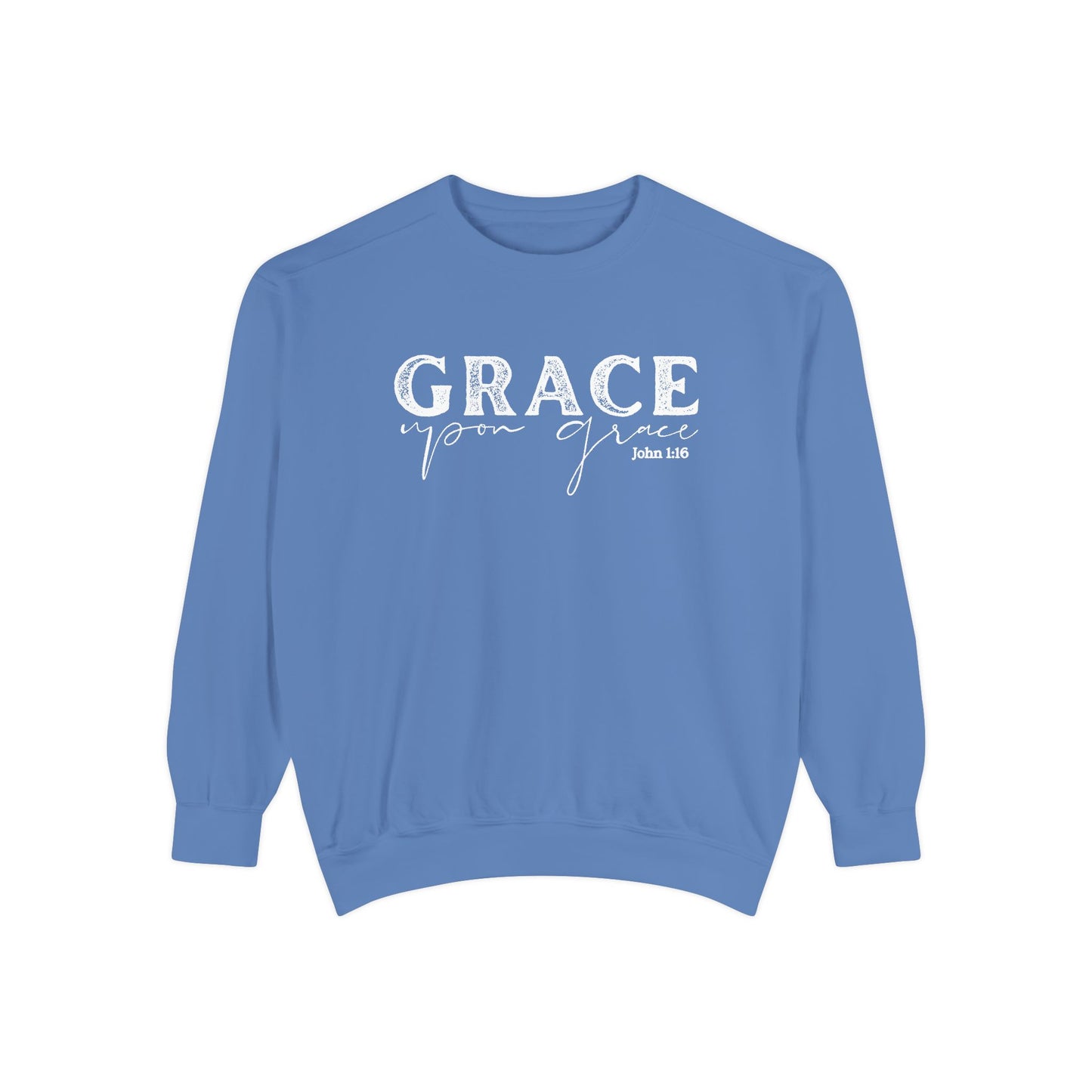 Grace Upon Grace Crewneck Sweatshirt - Crewneck Comfort Color Shirt - Bible Verse Shirt - Christian Women's Apparel