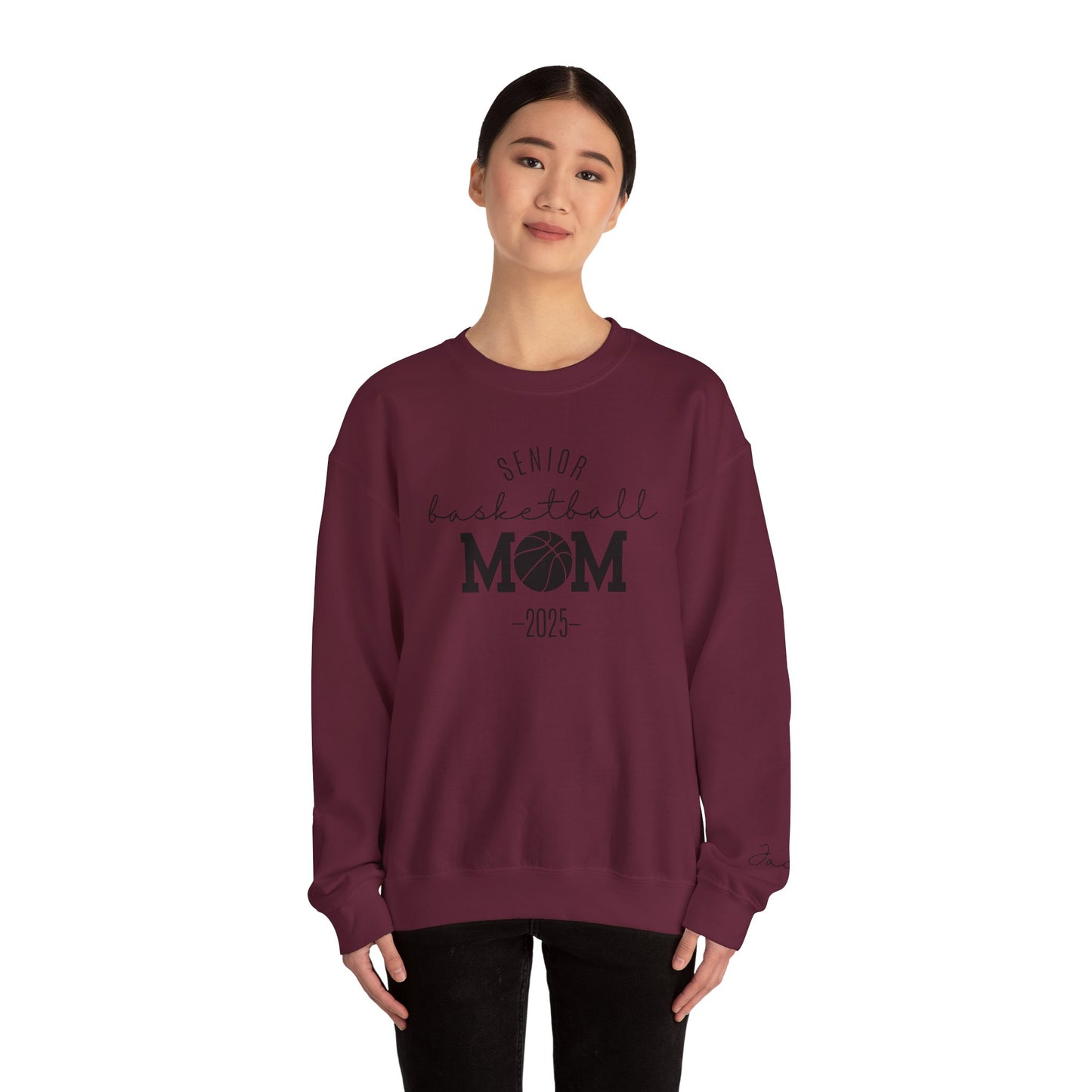Basketball Mom Personalized Crewneck Sweatshirt for Senior Player, Team Mom Gift, Sports Mom Apparel, Customized Basketball Mom Sweatshirt