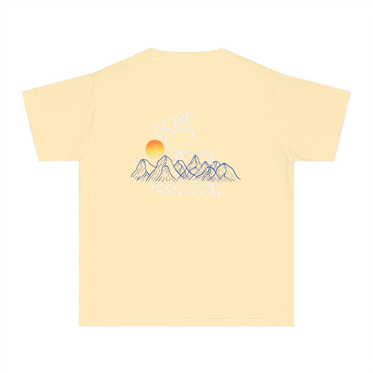 Adventure Awaits - Sensory Seeking Kids T-shirt - Comfort Colors - Autism Acceptance - Front AND back Design