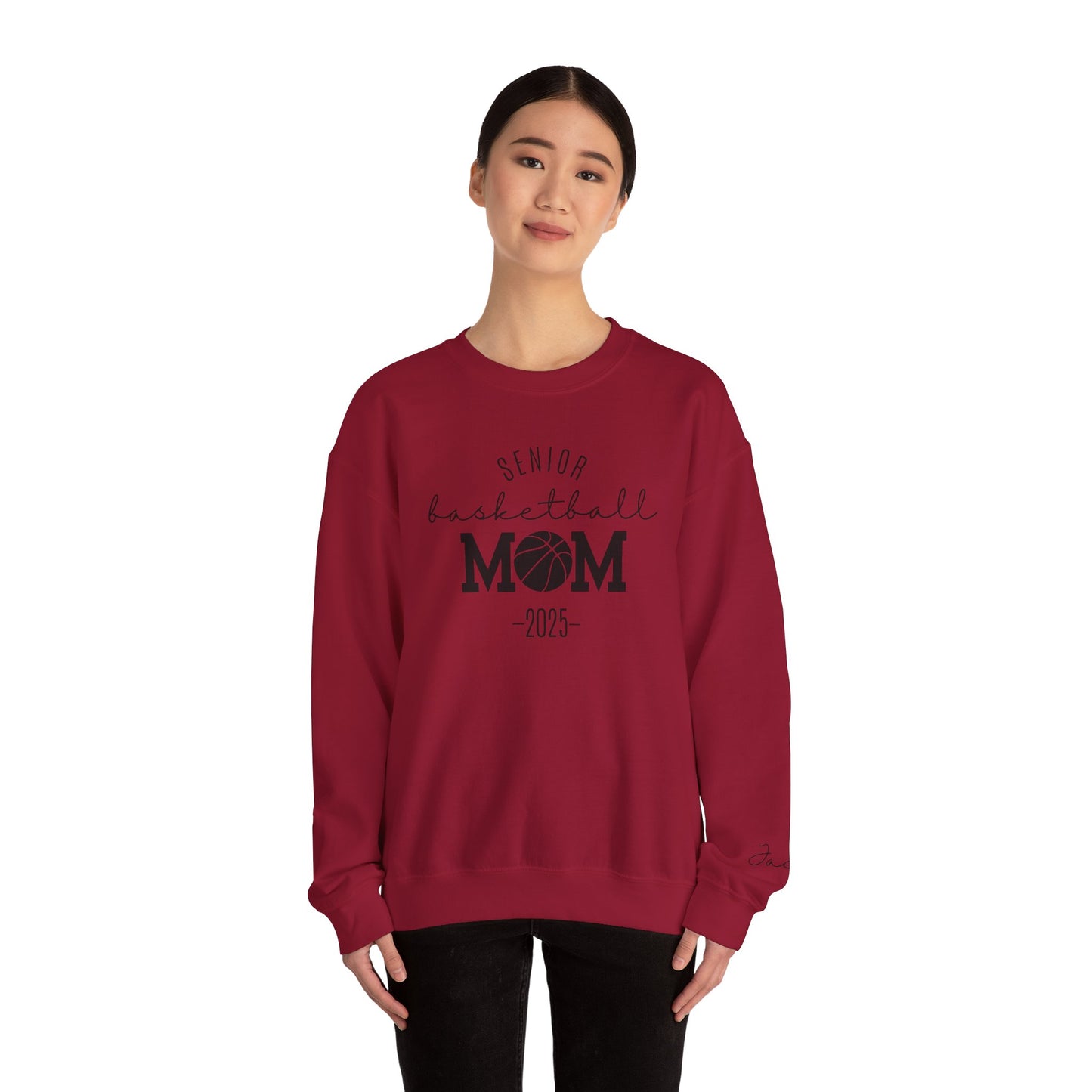 Basketball Mom Personalized Crewneck Sweatshirt for Senior Player, Team Mom Gift, Sports Mom Apparel, Customized Basketball Mom Sweatshirt