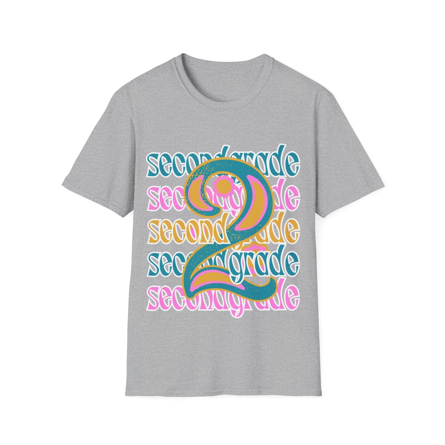 Second Grade Teacher T-Shirt - Retro Design - Colorful Teacher Tee - Grade 2 - Teacher gifts - Grade Level Tees -