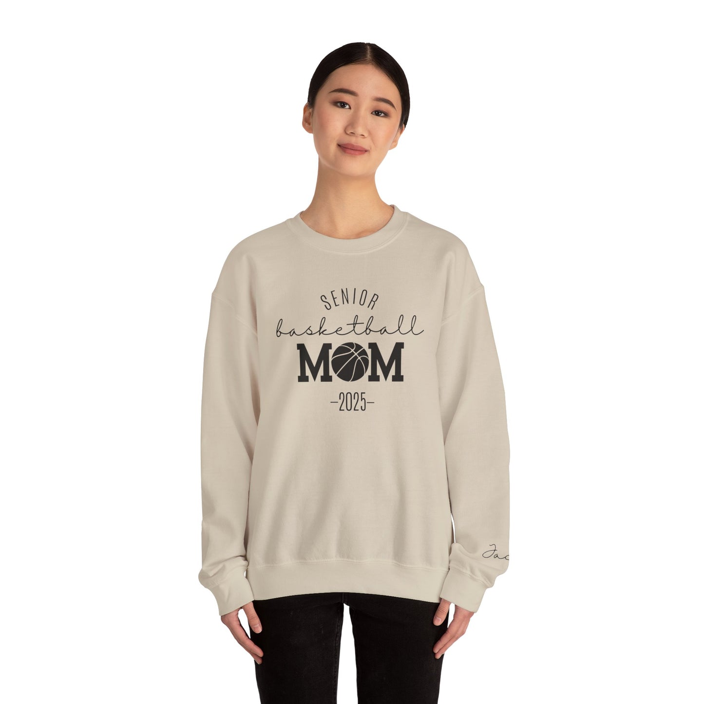 Basketball Mom Personalized Crewneck Sweatshirt for Senior Player, Team Mom Gift, Sports Mom Apparel, Customized Basketball Mom Sweatshirt