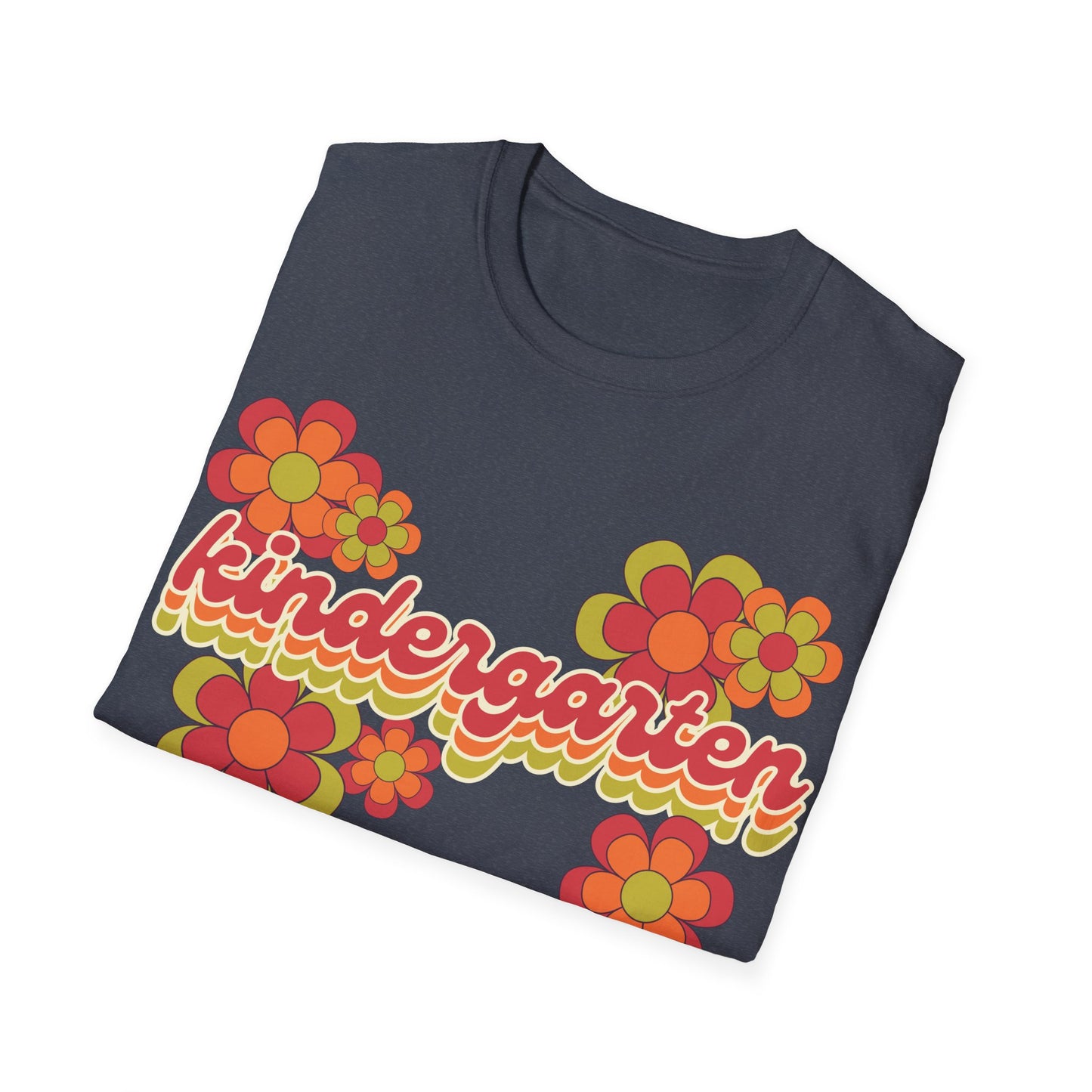Kindergarten Teacher Tee - Colorful Retro Floral Grade Level T-Shirt - Teacher appreciation - Back to School Shirt