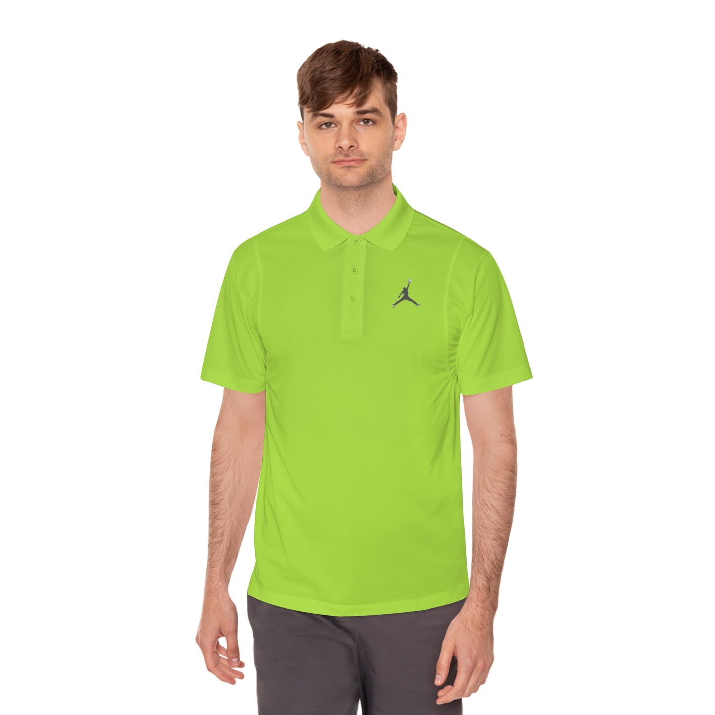 Men's Sport Polo Shirt; Golf Sports Men's Polo Shirt with Jordan Sign and Golf Ball Motif- Jordan Inspired Golf Apparel