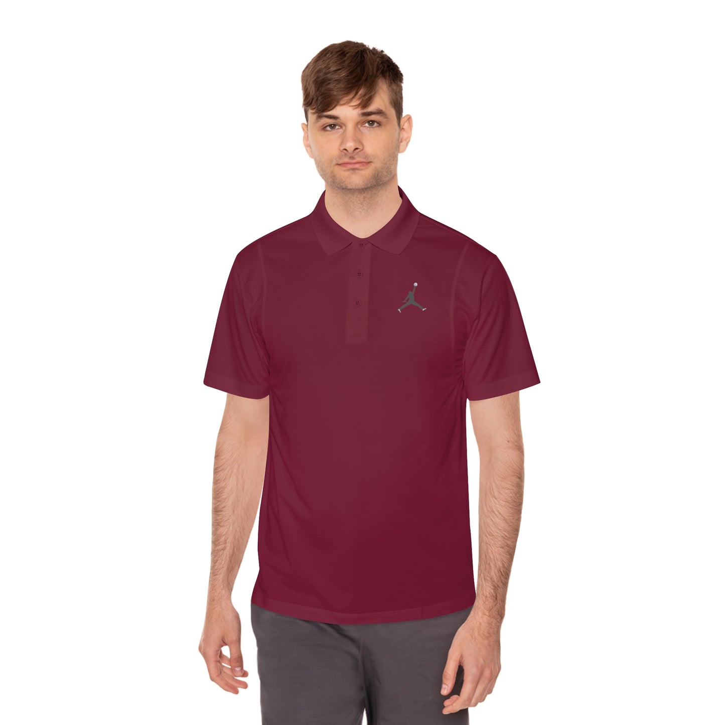 Men's Sport Polo Shirt; Golf Sports Men's Polo Shirt with Jordan Sign and Golf Ball Motif- Jordan Inspired Golf Apparel