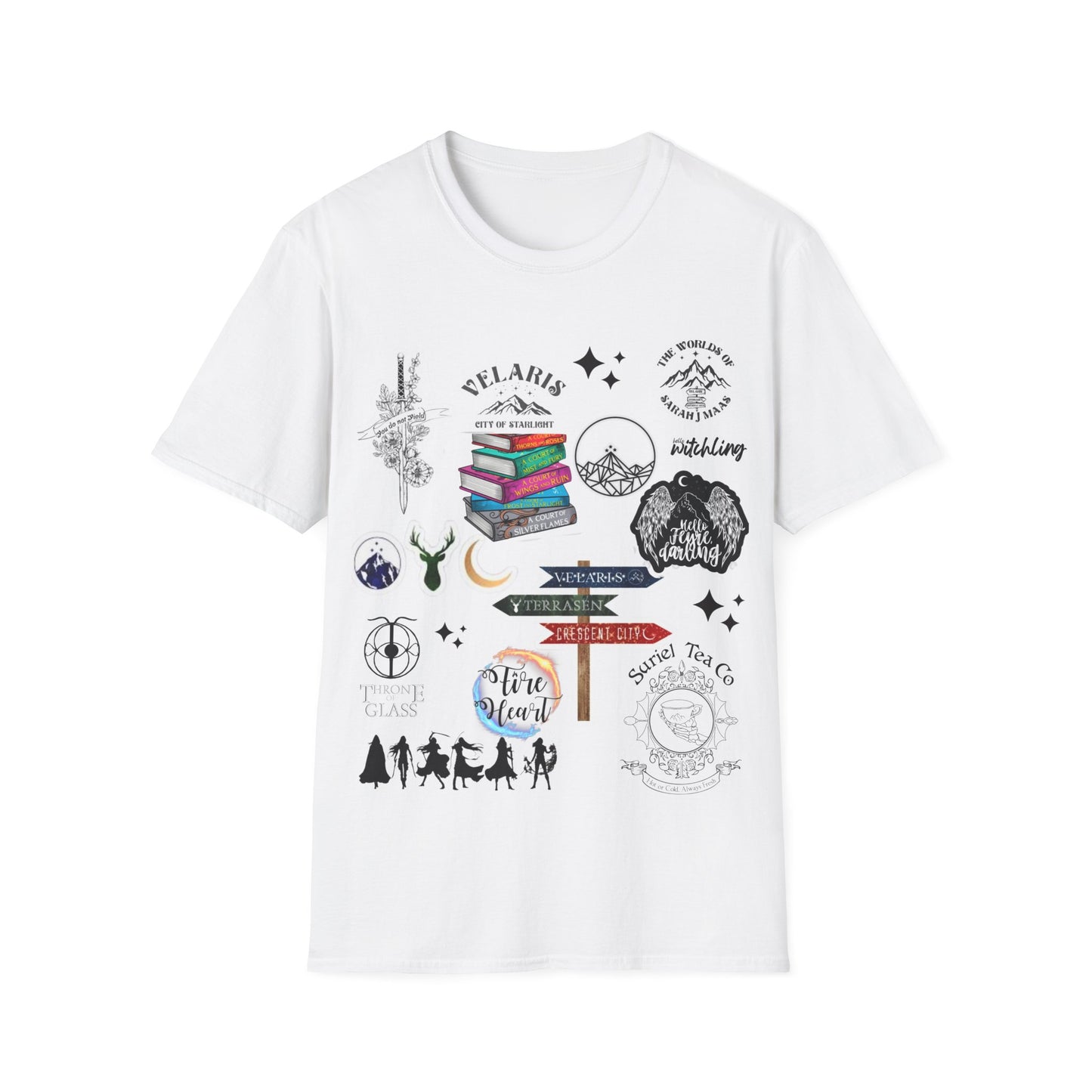 Sarah J Maas Theme Book T Shirt; A Court of Thorns and Roses; Throne of Glass; BookTok; Women's Bookworm tee; Fiction; Book lover; Read