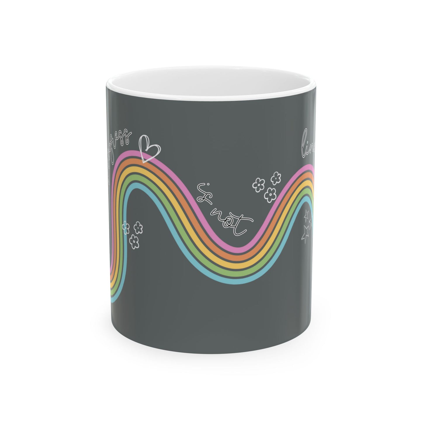Progress is Not Linear Coffee Cup - Rainbow Coffee Cup - Special Education Teacher Cup - Teacher Appreciation Gift - Autism Acceptance