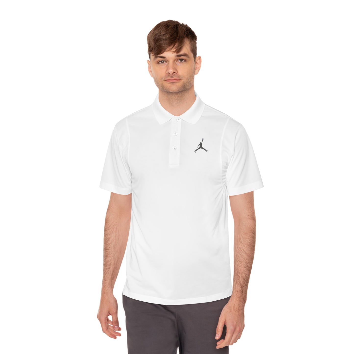 Men's Sport Polo Shirt; Golf Sports Men's Polo Shirt with Jordan Sign and Golf Ball Motif- Jordan Inspired Golf Apparel